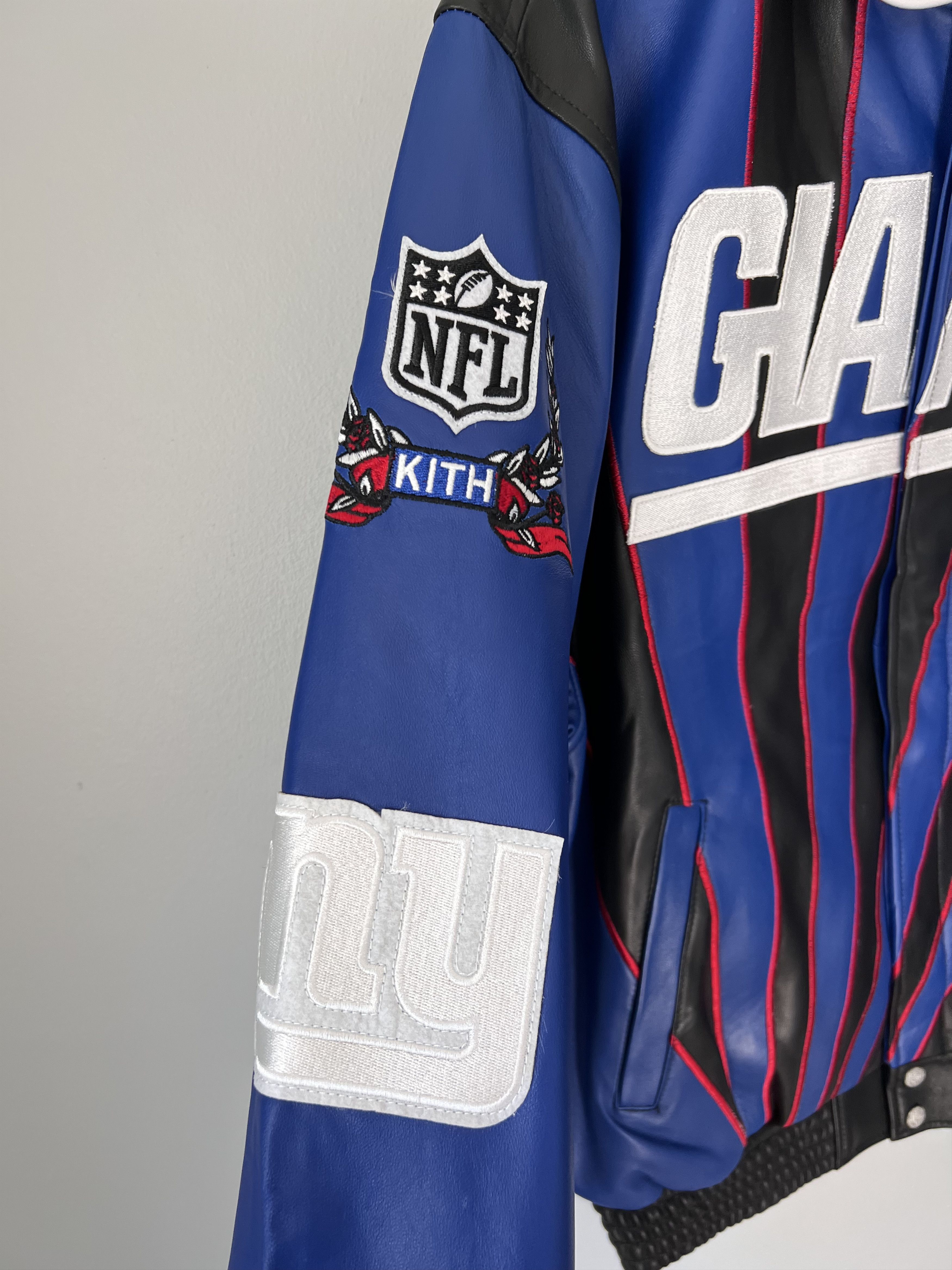 Jeff Hamilton Kith Jeff Hamilton New York Giants Leather Varsity Jacket Size US XL / EU 56 / 4 - 6 Thumbnail
