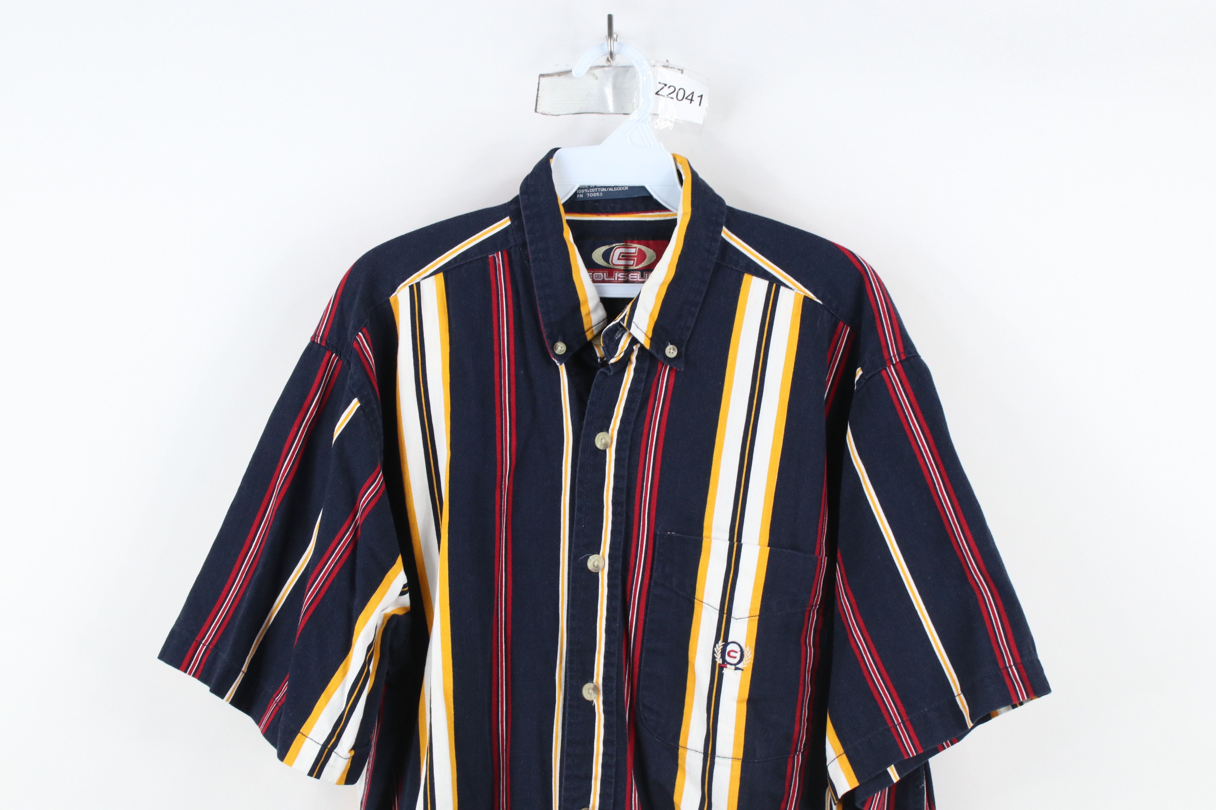 Vintage Vintage 90s Streetwear Striped Collared Button Down Shirt Size US L / EU 52-54 / 3 - 2 Thumbnail
