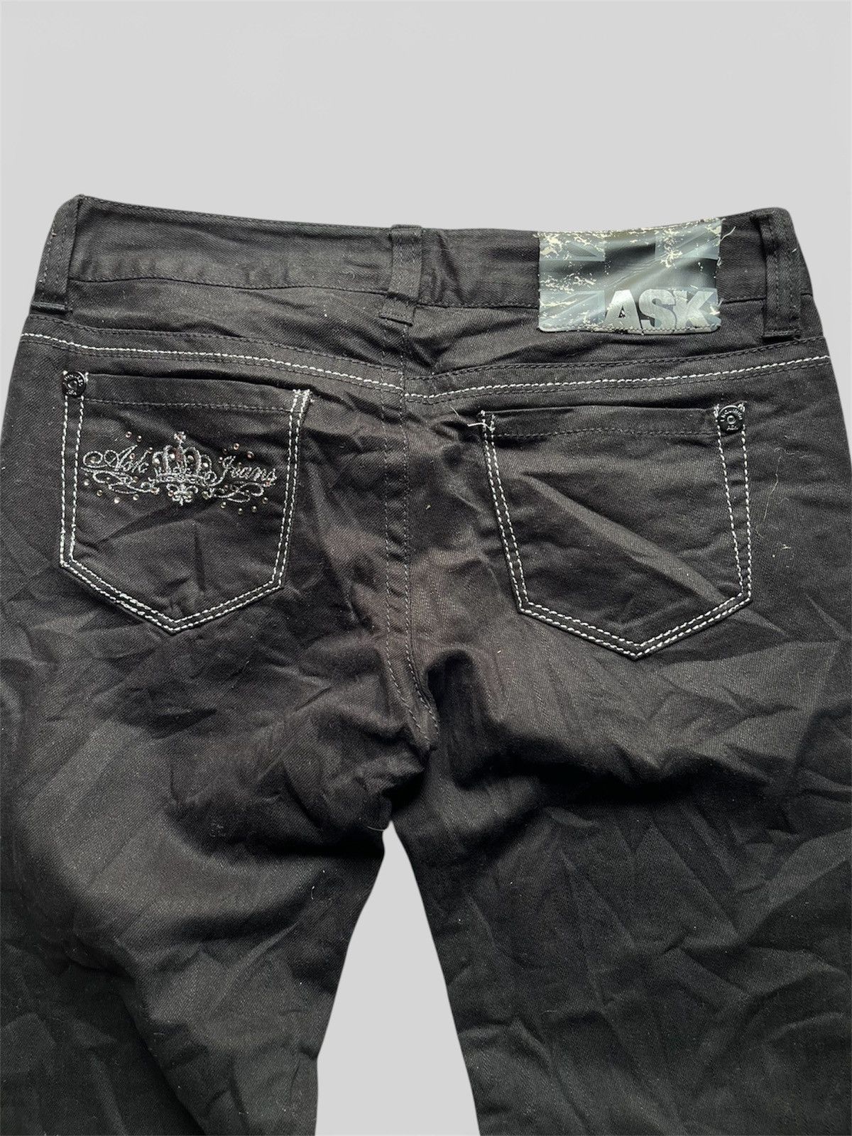 Tornado Mart 2000s A.S.K. Enquired black vkei flare glitter jeans Size US 29 - 4 Thumbnail