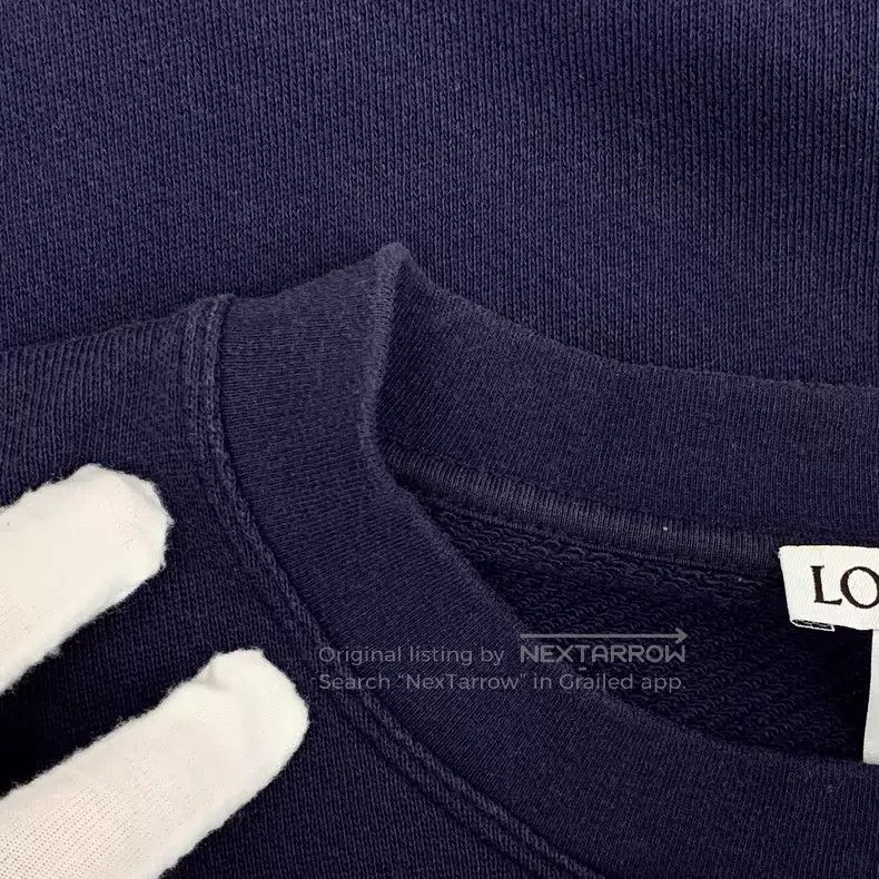 Loewe Loewe Dark Blue Logo Embroidered Cotton Crew Neck Long Sle Size XS / US 0-2 / IT 36-38 - 9 Thumbnail