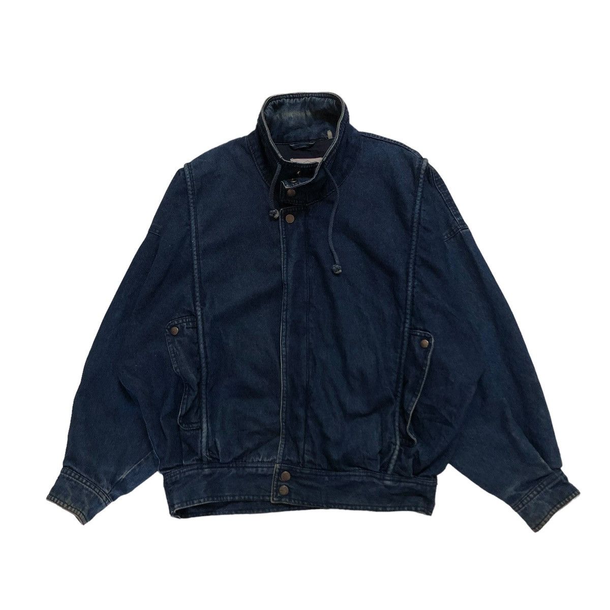 Japanese Brand VINTAGE BOMBER JACKET DENIM PARACHUTE RIVERSON ISSEY MIYAKE Size US M / EU 48-50 / 2 - 1 Thumbnail