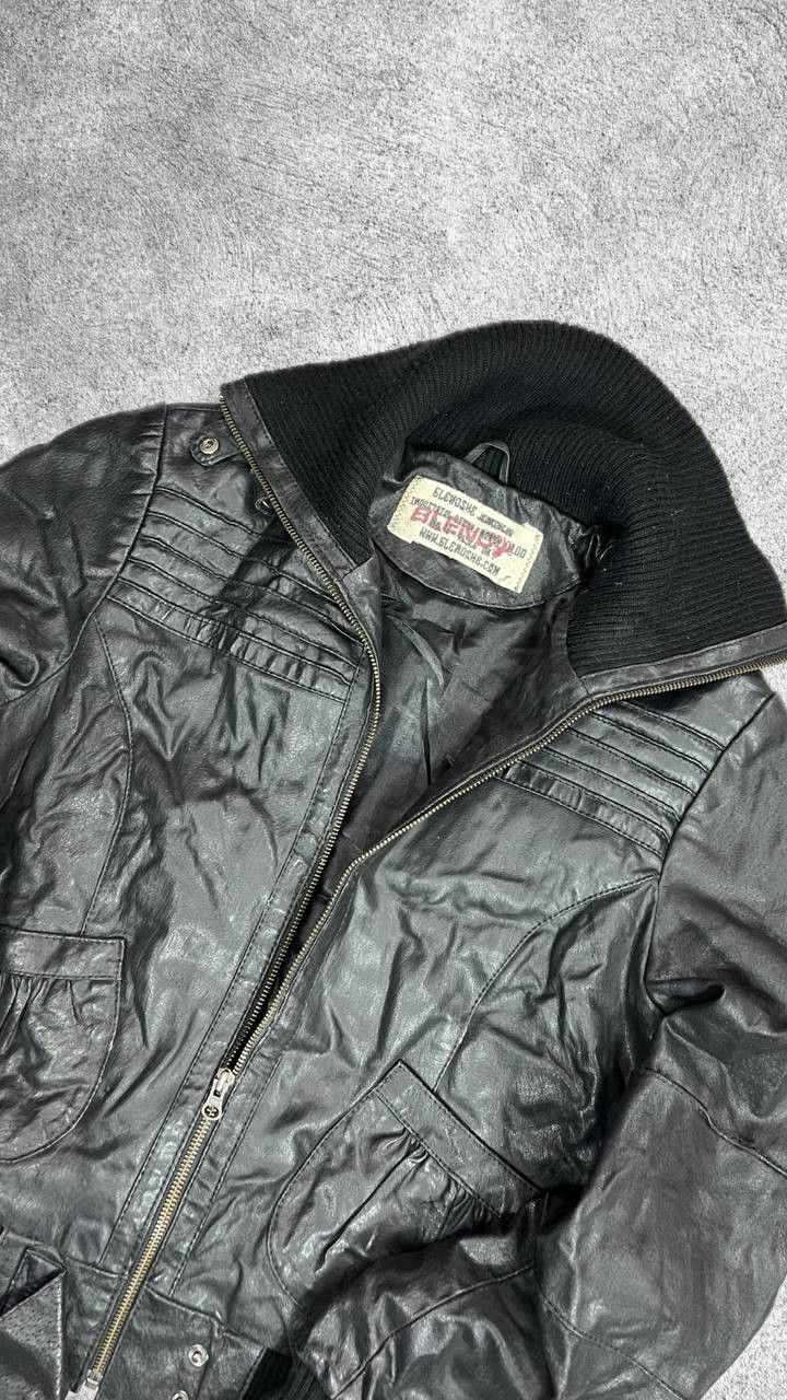 Vintage Avant Garde Rick Owens Style Washed Cropped Leather Jacket Size US L / EU 52-54 / 3 - 4 Thumbnail