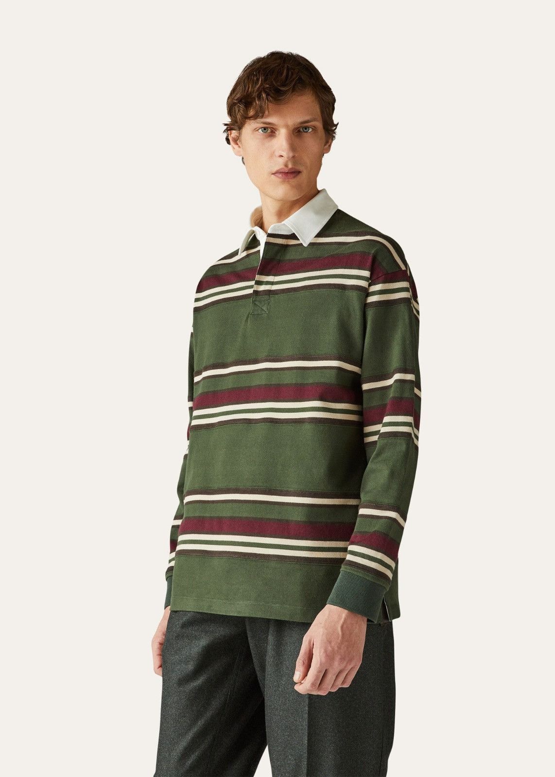 Loro Piana LORO PIANA - POLO FLEECE JERSEY STRIPES Size US L / EU 52-54 / 3 - 1 Thumbnail