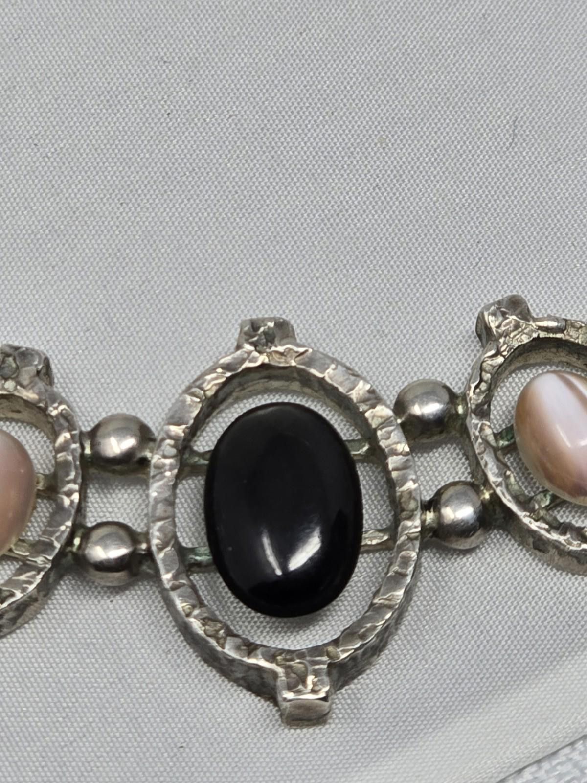 Quartersnacks Antique Art Deco Sterling Necklace-Quartz/Amethyst Cabochons Size ONE SIZE - 6 Thumbnail