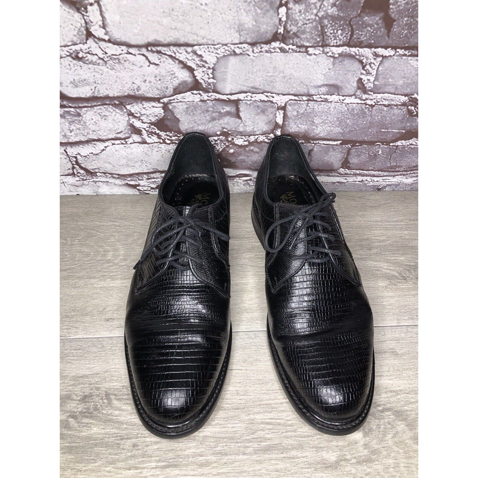 Other Monaco Goodyear Welt Black Leather Croc Oxfords Dress Shoes Size US 10.5 / EU 43-44 - 21 Thumbnail