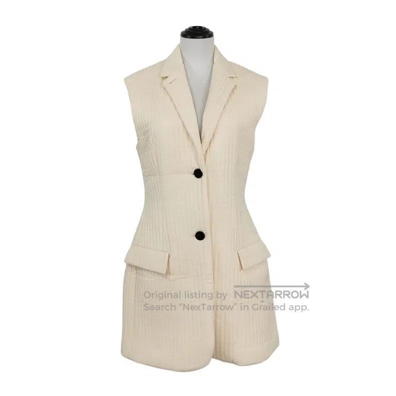 Jil Sander Jil Sander size 34 Beige Vertical Striped Vest Size M / US 6-8 / IT 42-44 - 1 Thumbnail