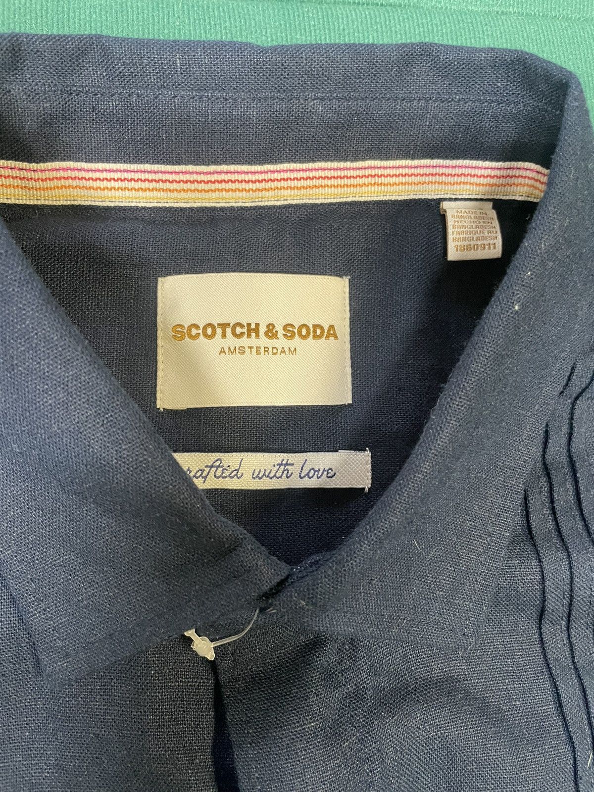 Scotch & Soda Scotch & Soda - Navy Linen Button-Up Shirt – [L] – Amsterdam Size US L / EU 52-54 / 3 - 2 Thumbnail