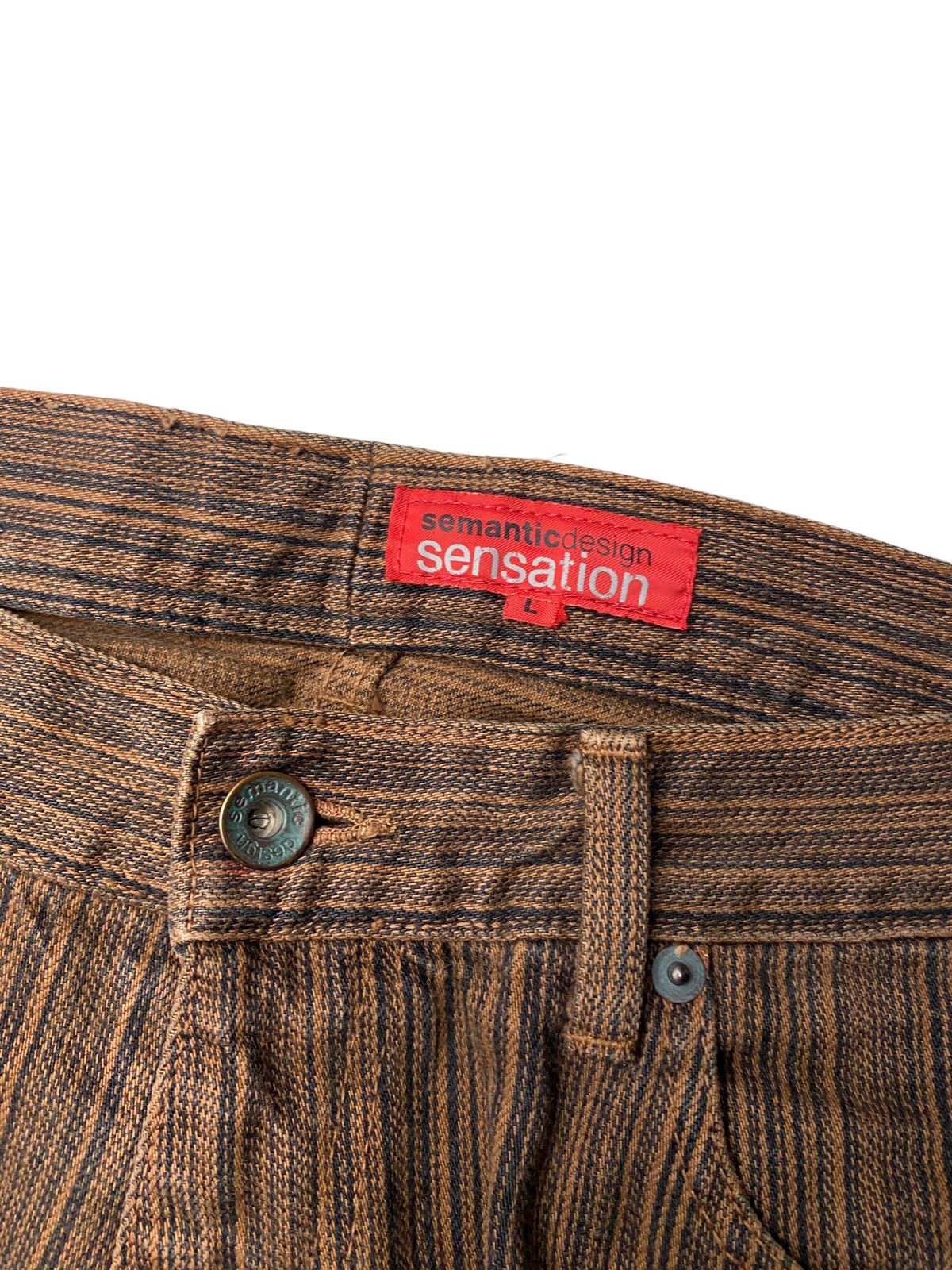 5351 POUR LES HOMMES 2000's Semantic Design Flared Tuxedo Custom Jeans Size US 26 / EU 42 - 5 Thumbnail