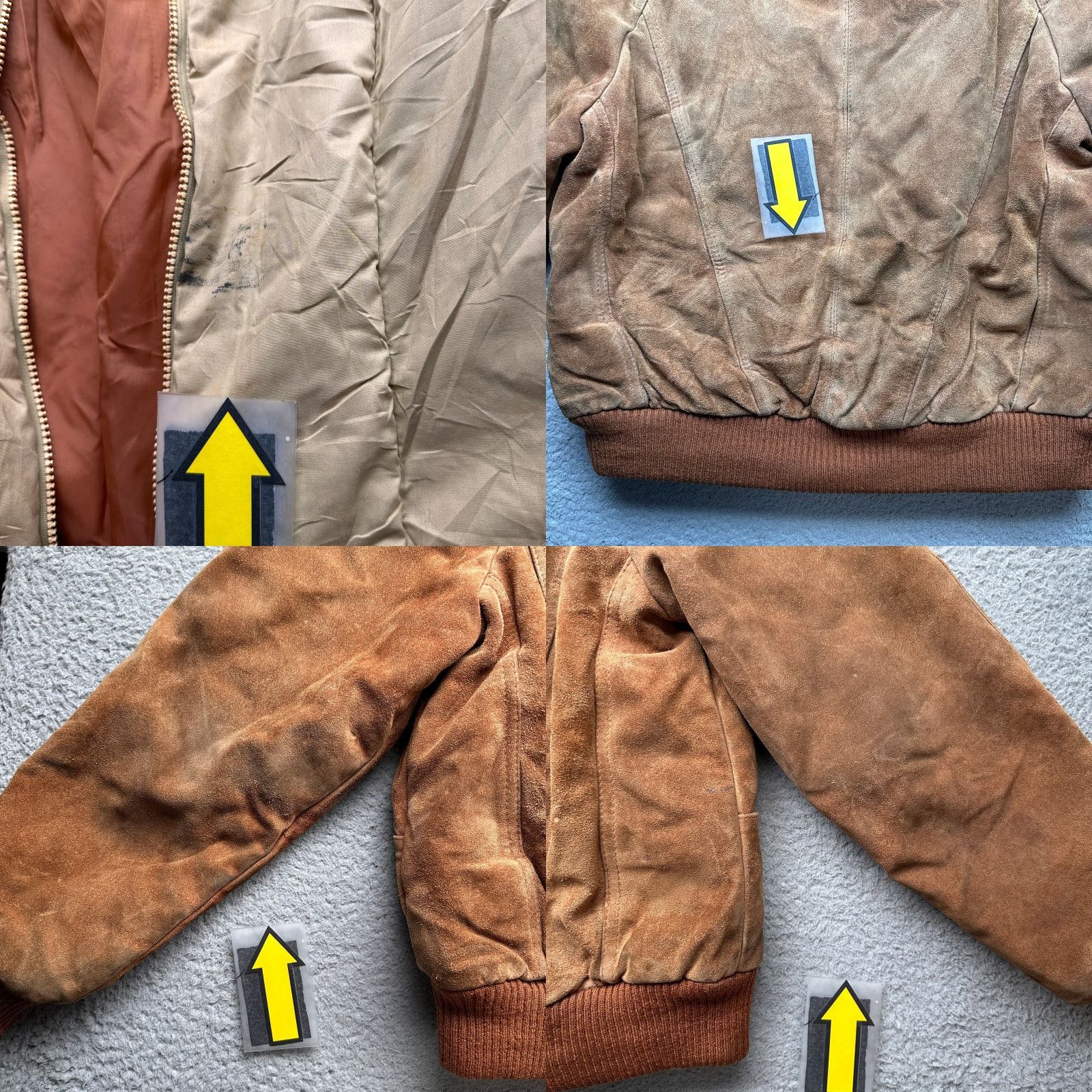 Ben Sherman VINTAGE Bermans Suede Leather Heavy Hooded Jacket Mens L Brown Bomber Jacket Size US L / EU 52-54 / 3 - 8 Thumbnail