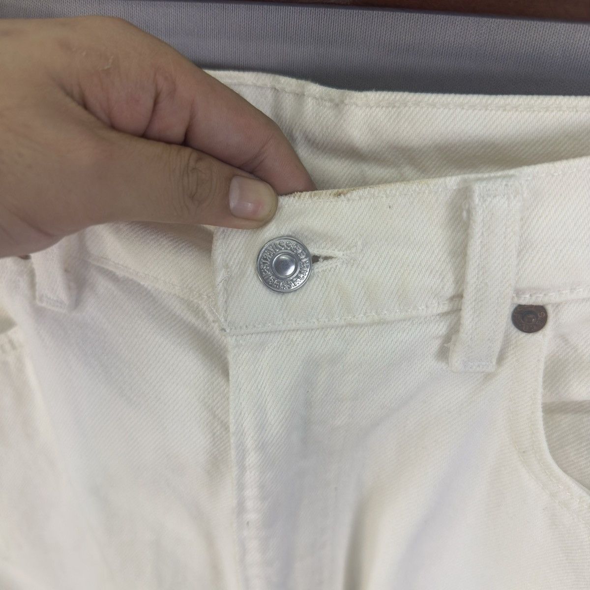 Levi's Vintage 1993 Levis 510-02 Button 525 White Jeans Size US 33 - 7 Thumbnail