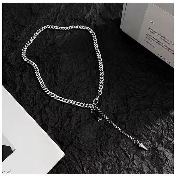Japanese Brand Trend Conical Black Crystal Pendant Necklace Size ONE SIZE - 2 Thumbnail