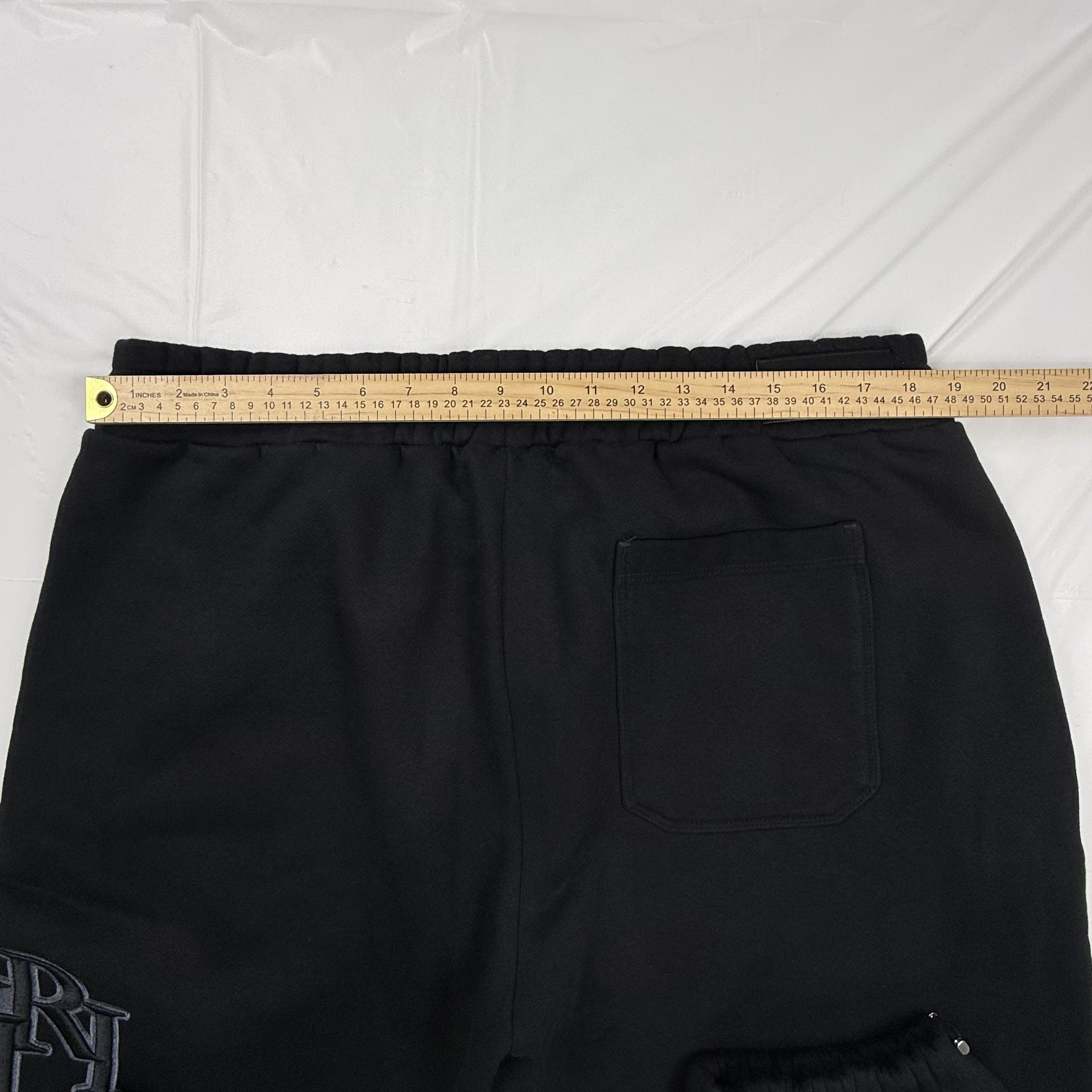 Amiri AMIRI Mens Black Chenille Logo Applique Sweatpants Size XL Size US 38 / EU 54 - 6 Thumbnail