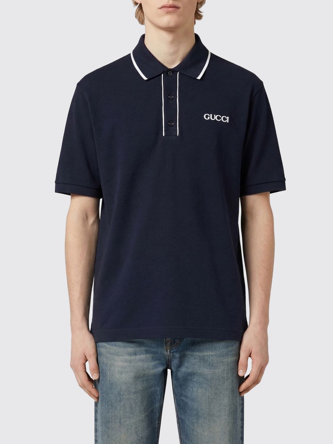 Gucci Gucci Polo Shirt Men Navy Size US L / EU 52-54 / 3 - 1 Thumbnail