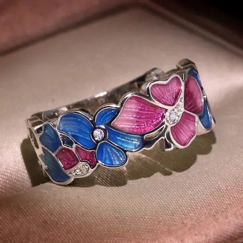 Japanese Brand Fukuzawa x Rei Creative Flower Butterfly Unisex Ring Size ONE SIZE - 8 Thumbnail