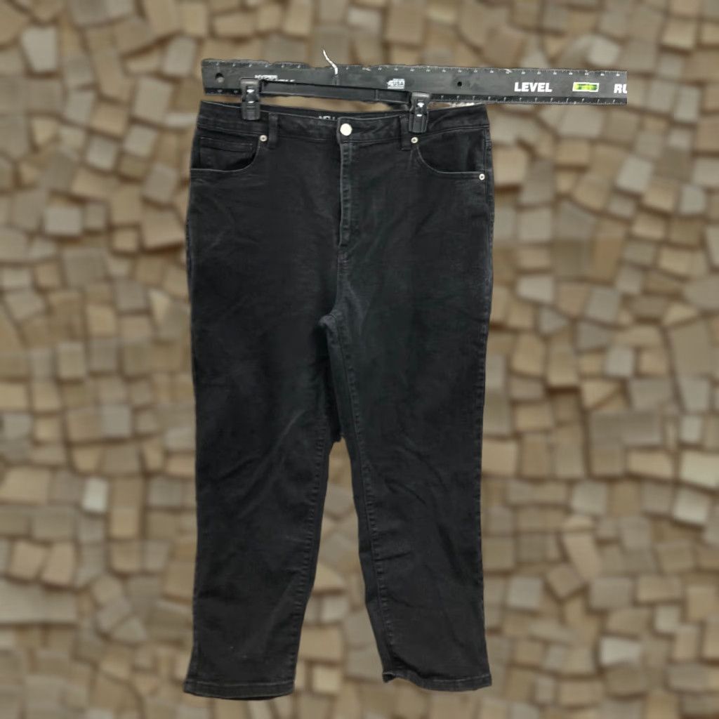 Vintage No Boundaries Jeans High Rise Ankle Size 17 Juniors Womens Dark Wash Black Denim Regular 5-Pocket Womens Jeans Size 38" / US 16 / IT 52 - 1 Thumbnail