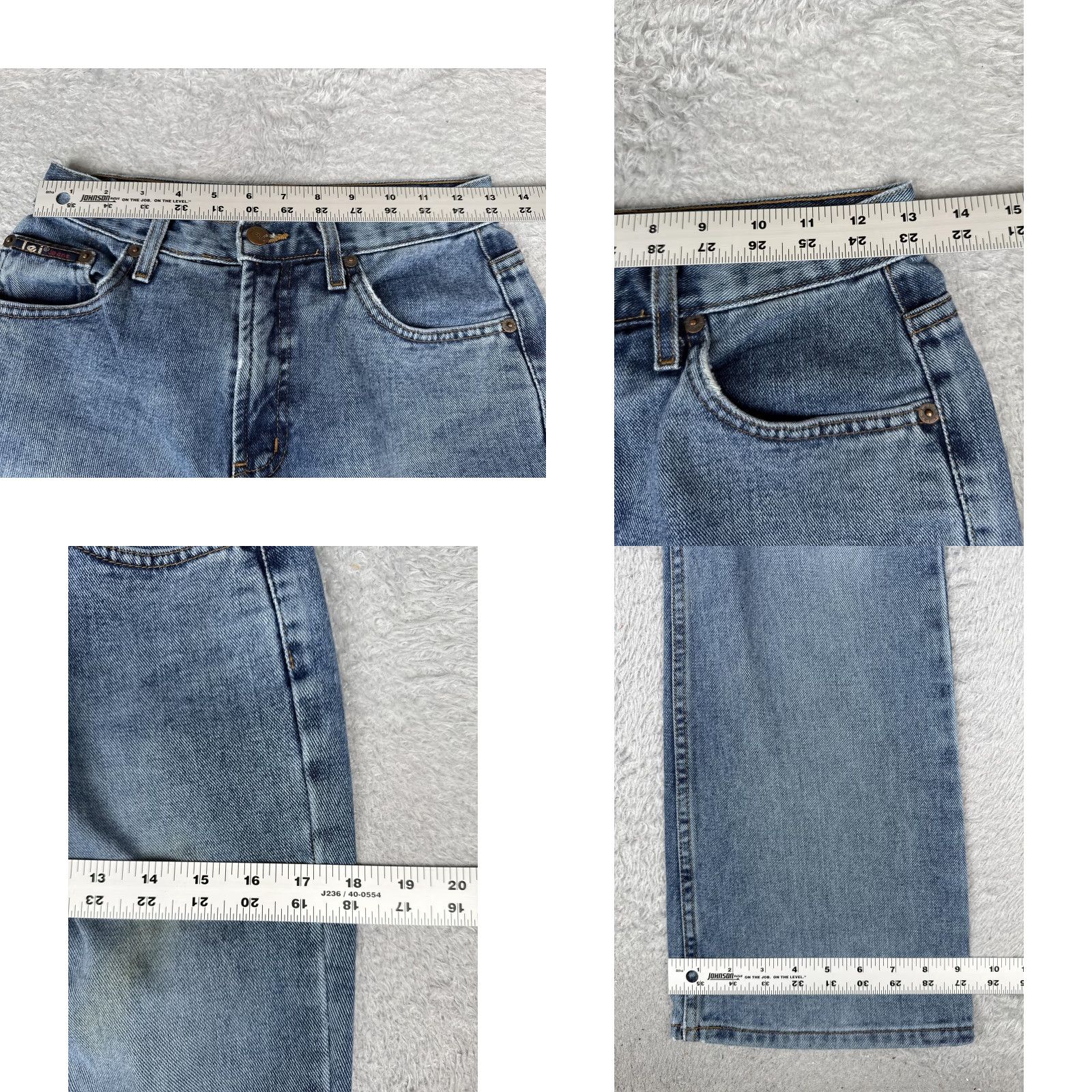 Vintage LEI Jeans Bootcut Juniors 5 Blue Medium Wash Mid Rise 5-Pocket Denim Size 27" / US 4 / IT 40 - 9 Thumbnail