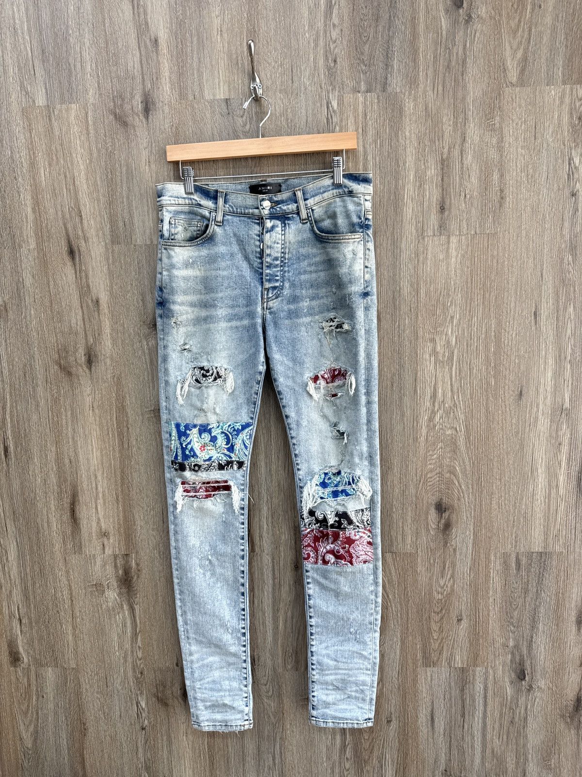 Amiri Amiri Pajama Art Patch Jeans Size US 33 - 1 Thumbnail