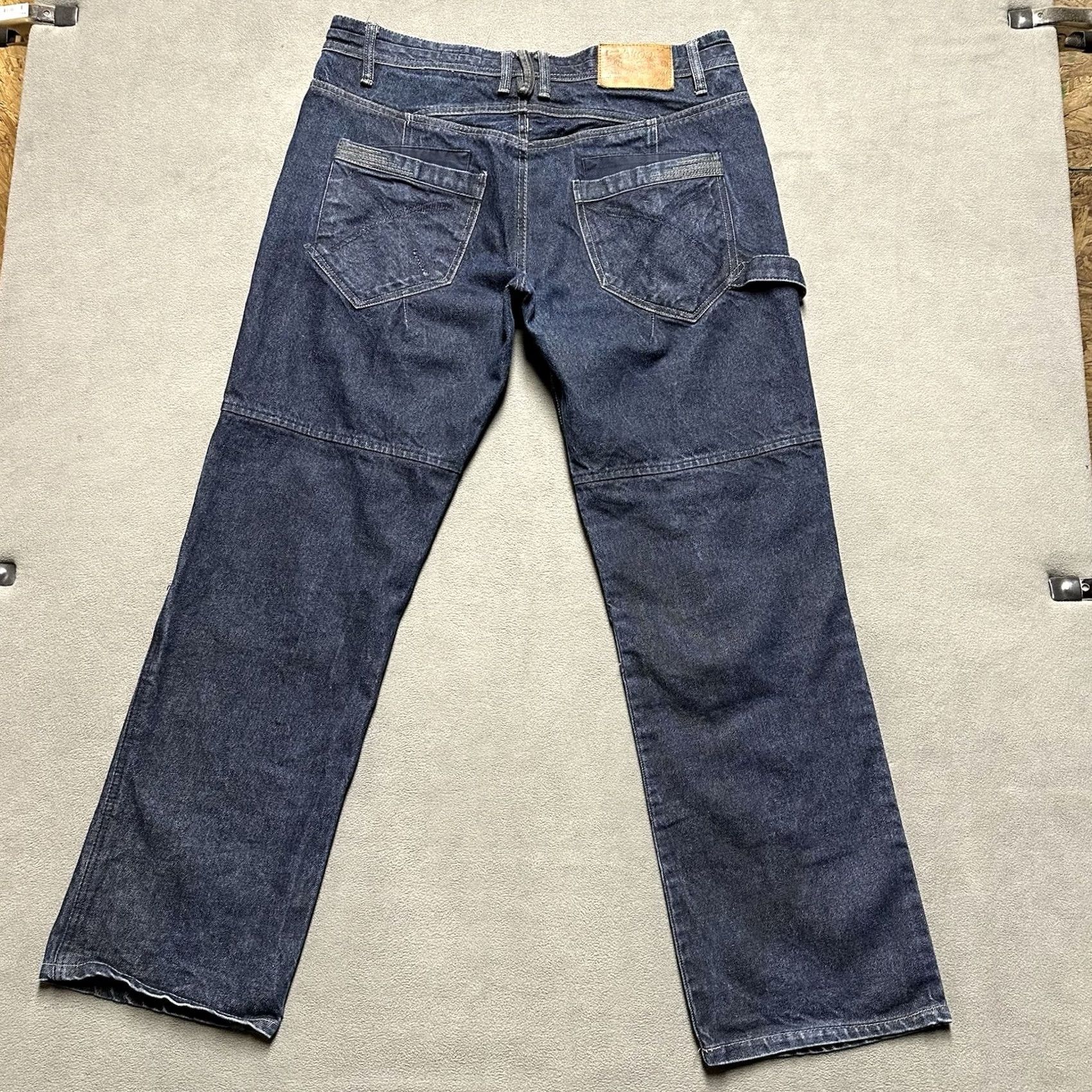 Denime Akoo Jeans Mens 38 (38x32.5) Blue Denim Carpenter Hammer Loop Streetwear Y2K GUC Size US 38 / EU 54 - 2 Thumbnail