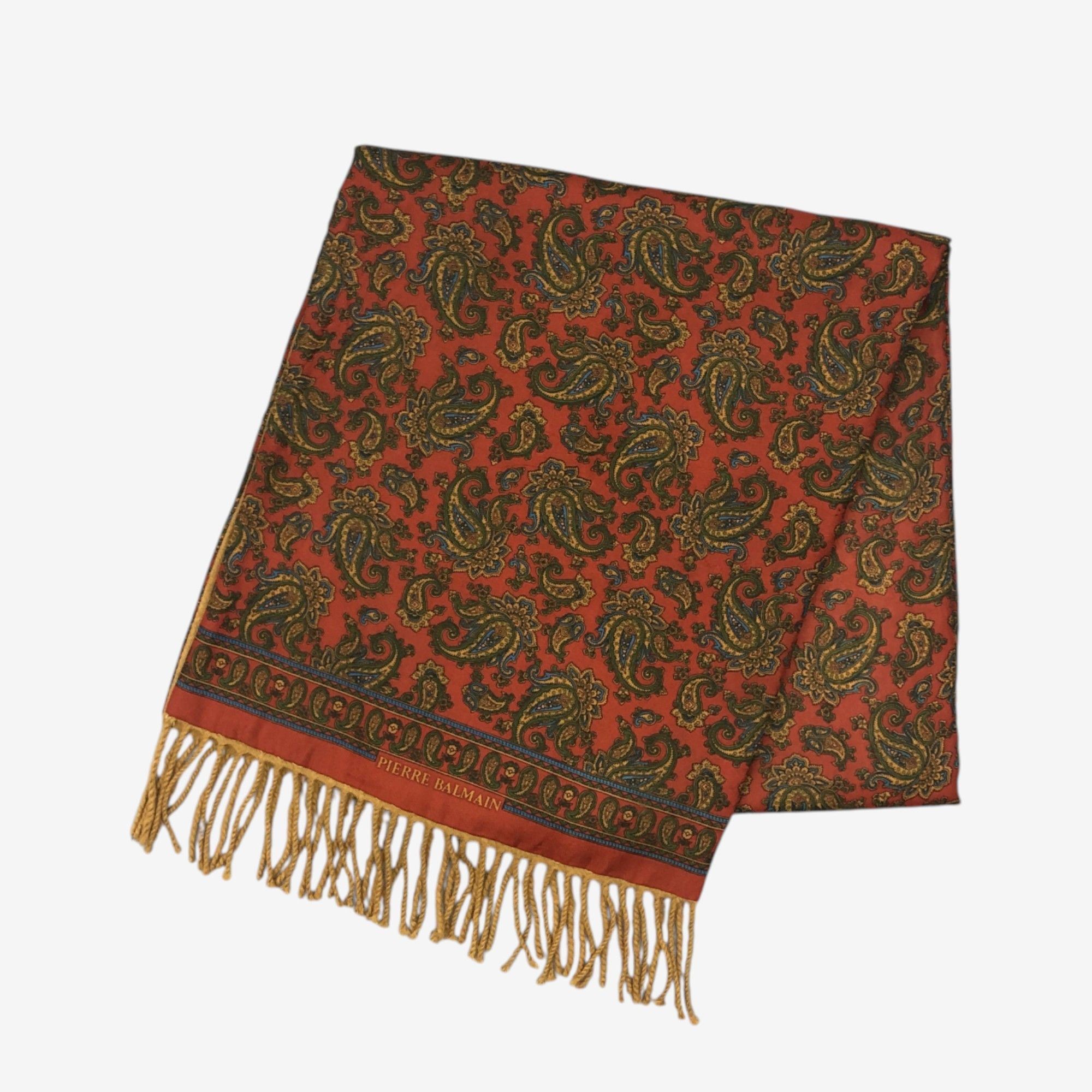 Japanese Brand Vintage Pierre Balmain Scarf Muffler SILK Wool Winter Size ONE SIZE - 3 Thumbnail