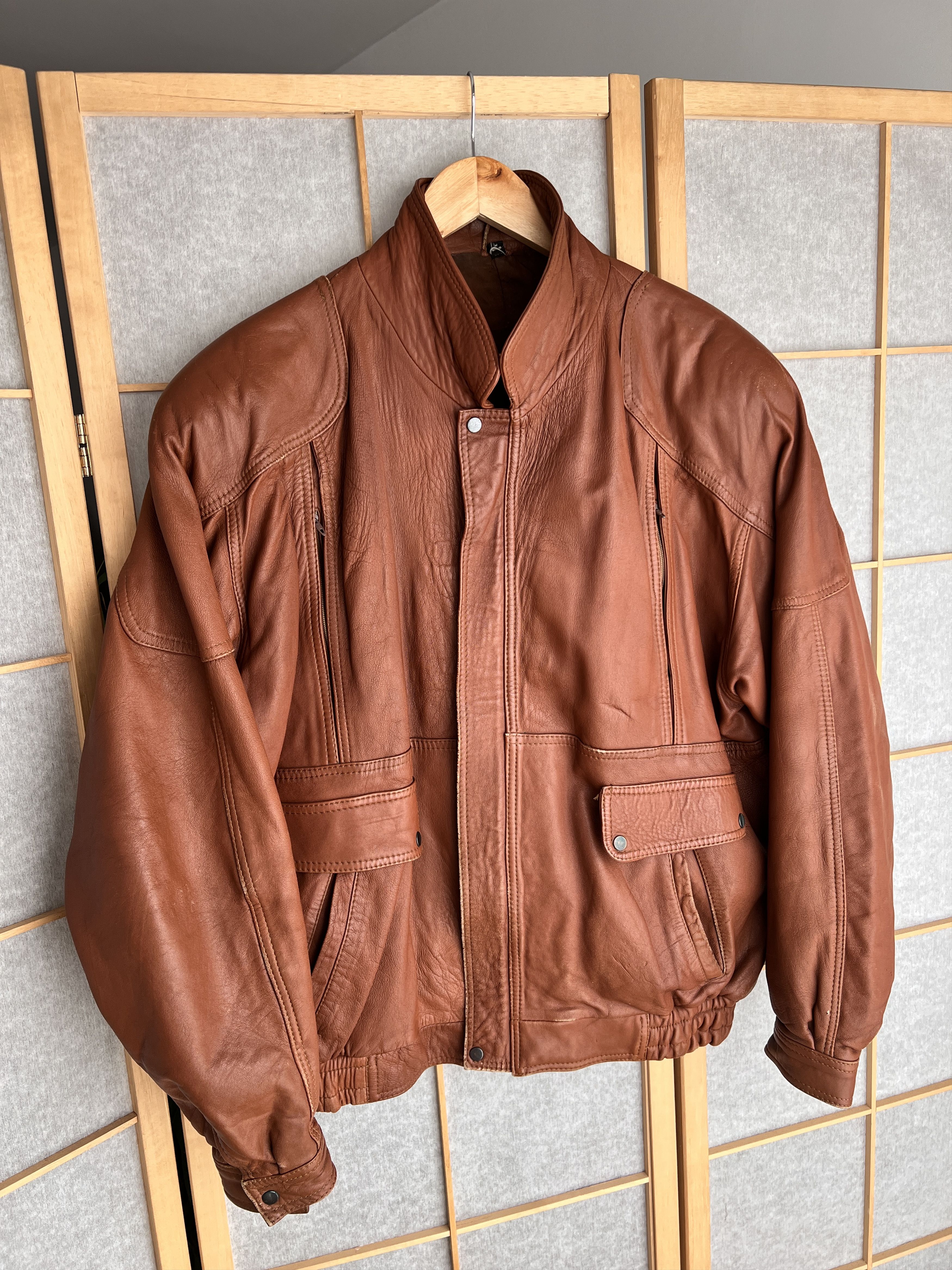 Genuine Leather Vintage 90s Boxy Cropped Leather Jacket Y2K Avant Garde Rare Size US M / EU 48-50 / 2 - 11 Thumbnail