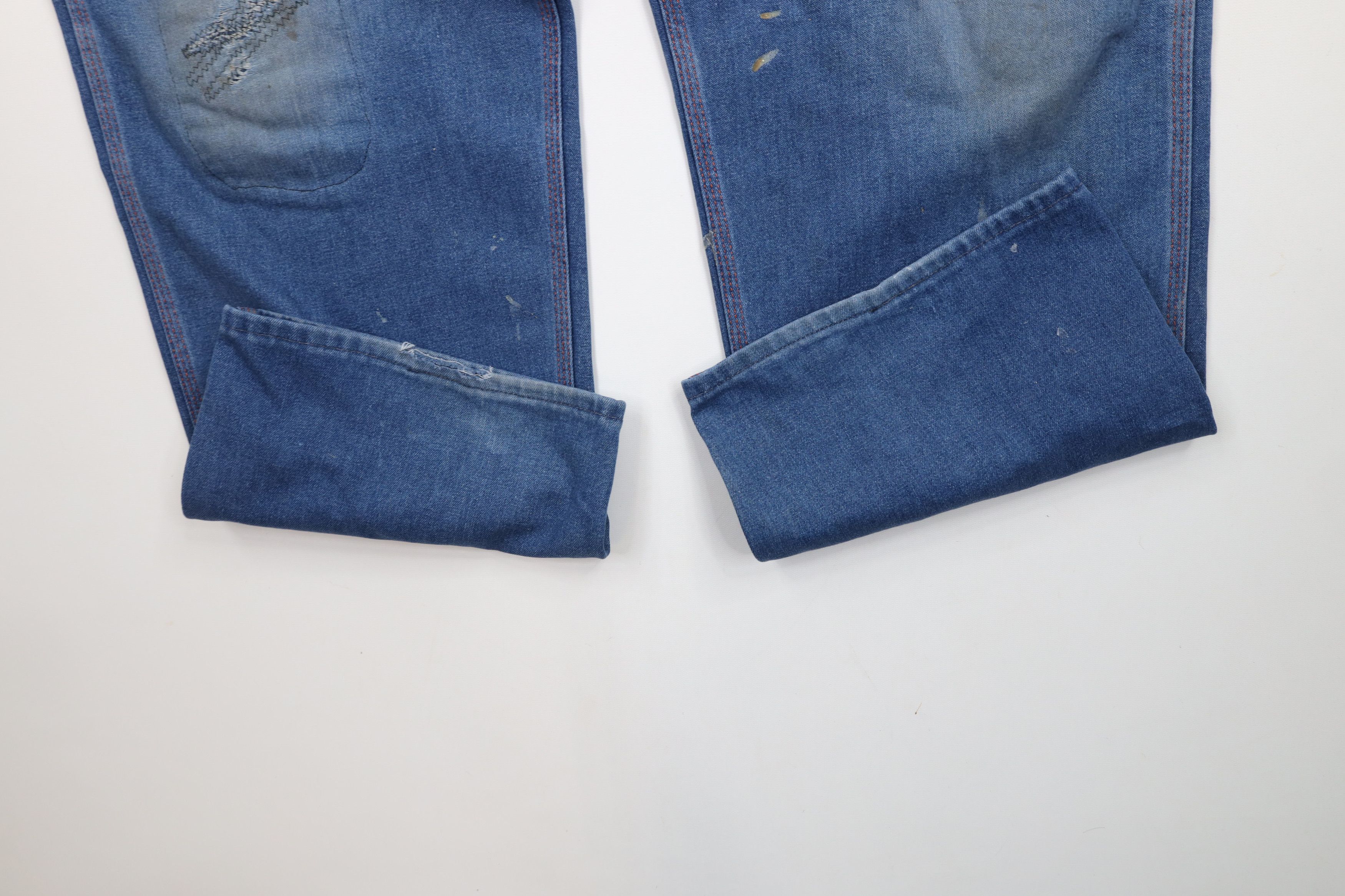 Big Mac × Vintage Vintage 90s Big Mac Dungaree Wide Leg Denim Jeans Blue USA Size US 38 / EU 54 - 7 Thumbnail