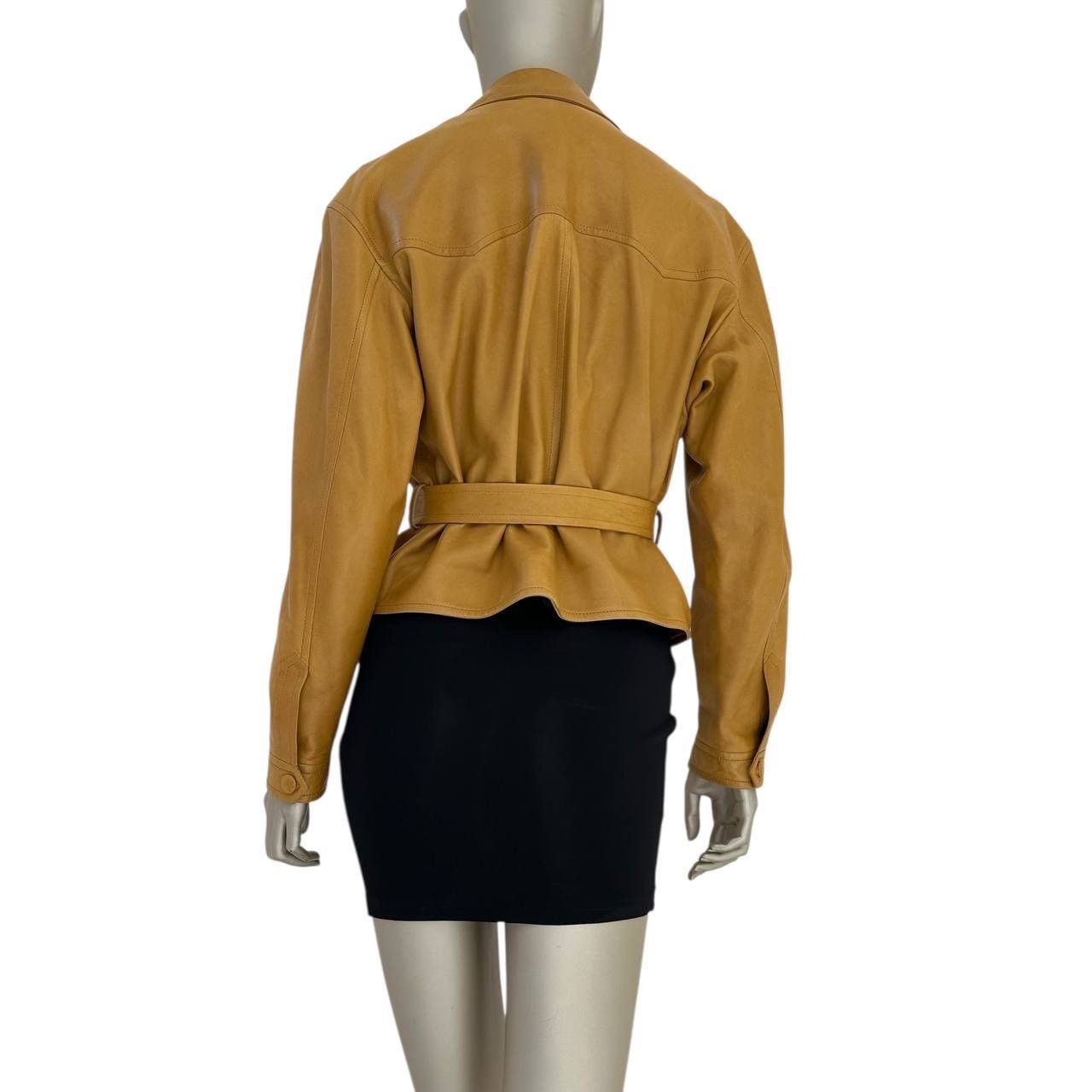 Saint Laurent Paris Saint Laurent Brown Leather Double Breasted Jacket Sz.40 Size M / US 6-8 / IT 42-44 - 2 Thumbnail