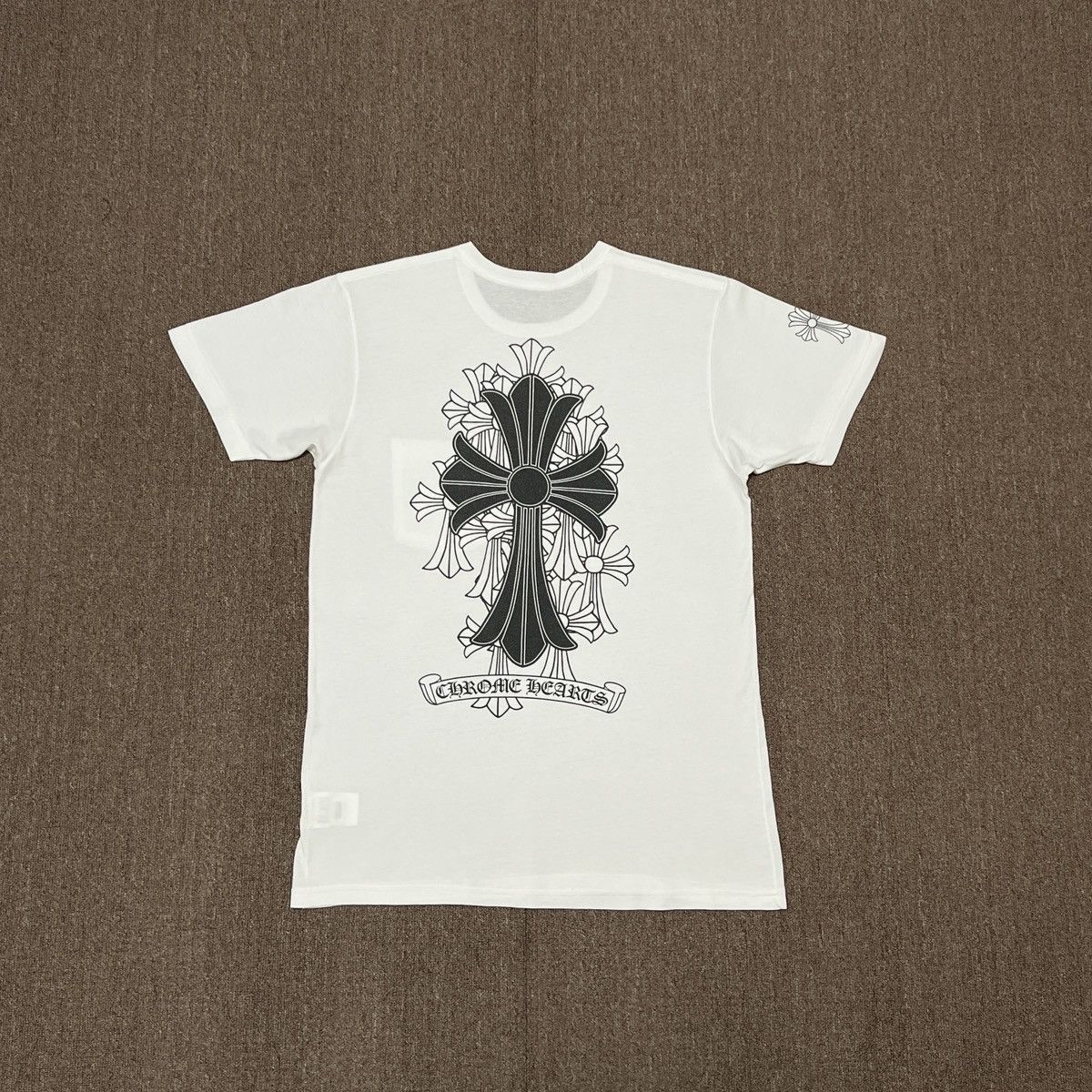 Pre-owned Chrome Hearts Ceremony Multiple Cross Logo Tee In White