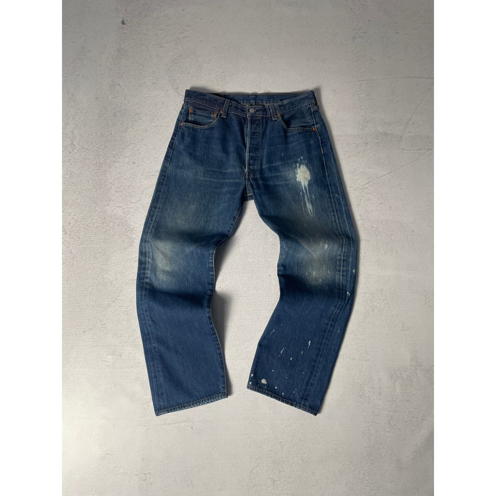 Levi's Vintage Bleached Levis 501 Blue Jeans - Men's 35Wx32L Size US 35 - 1 Thumbnail