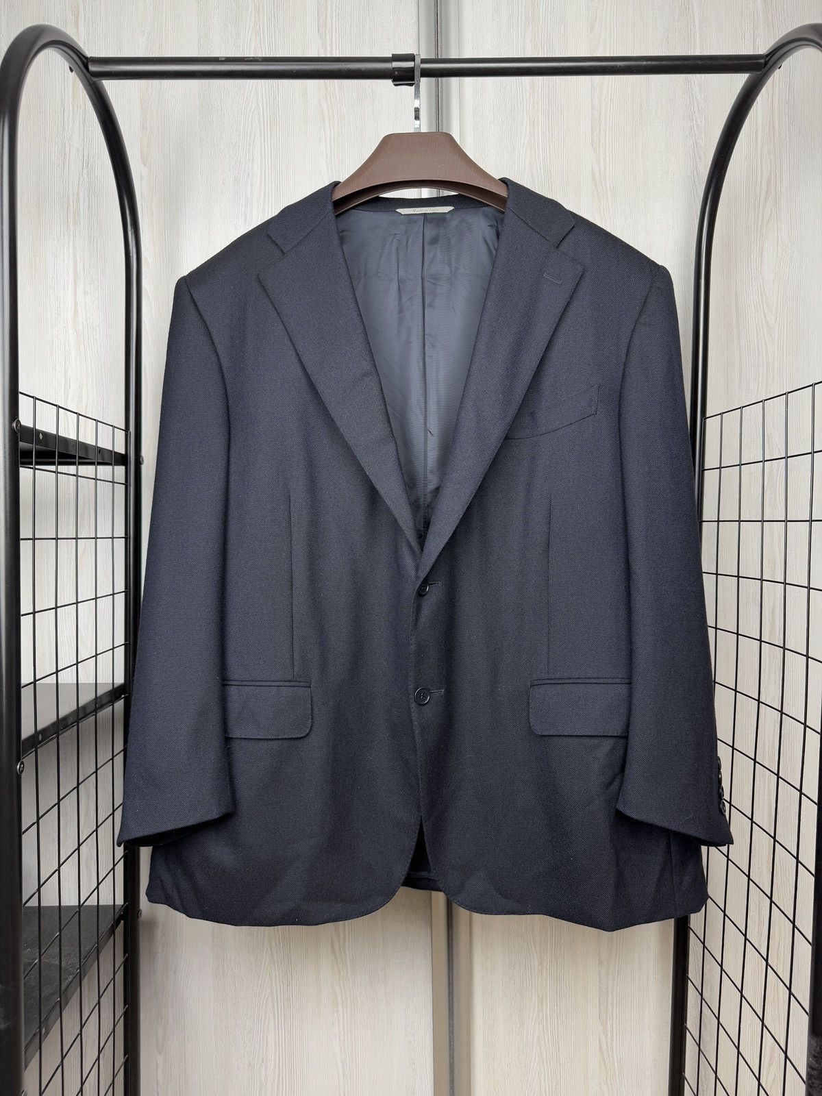 Canali Canali Travel dark blue wool 2 button blazer sport coat Size 48R - 1 Thumbnail