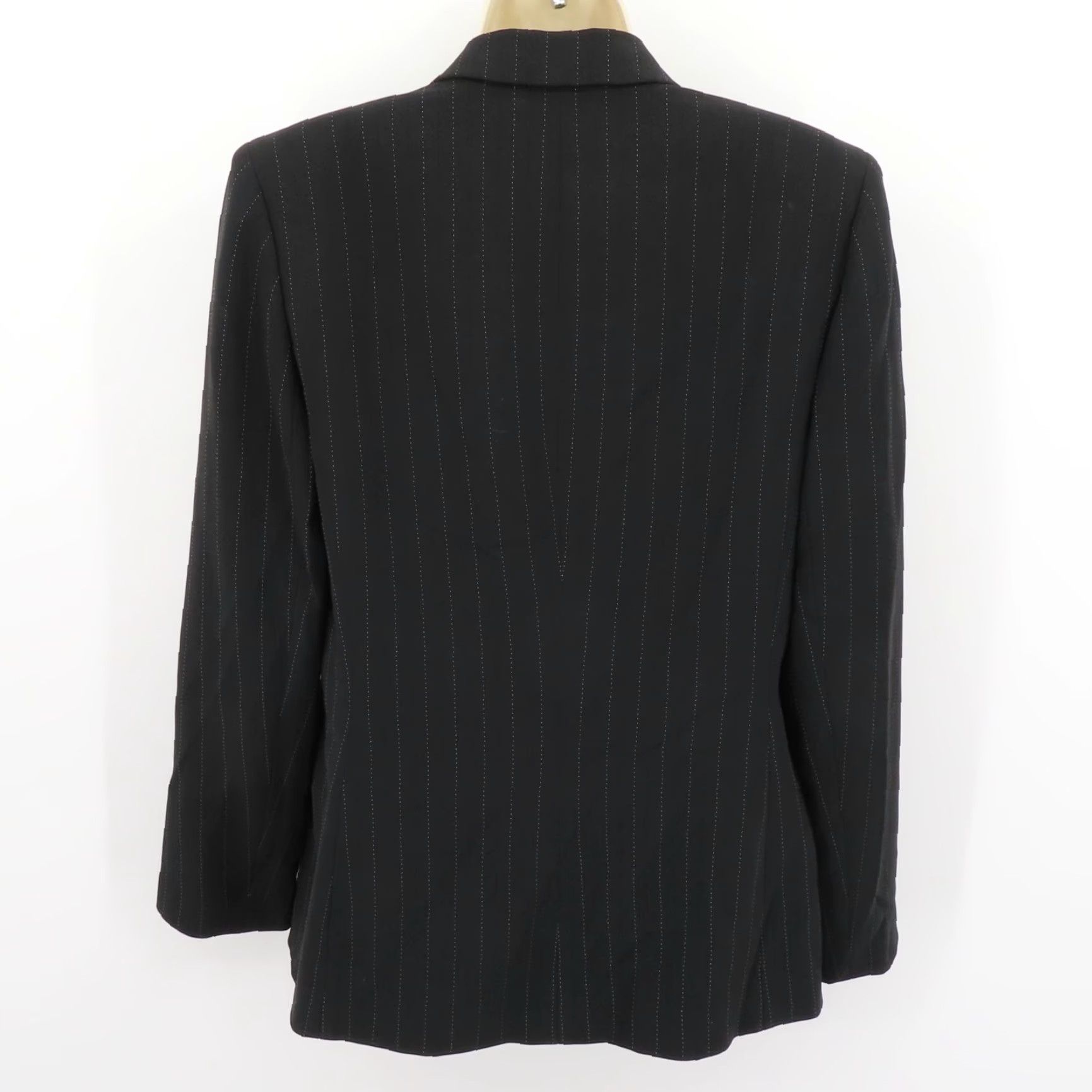 Ann Taylor Ann Taylor Women 10 Blazer Jacket Pinstripe Black White 2 Button Suit Jacket Blazer Womens Modern Style Classic Business Suit Jacket Size L / US 10 / IT 46 - 3 Thumbnail