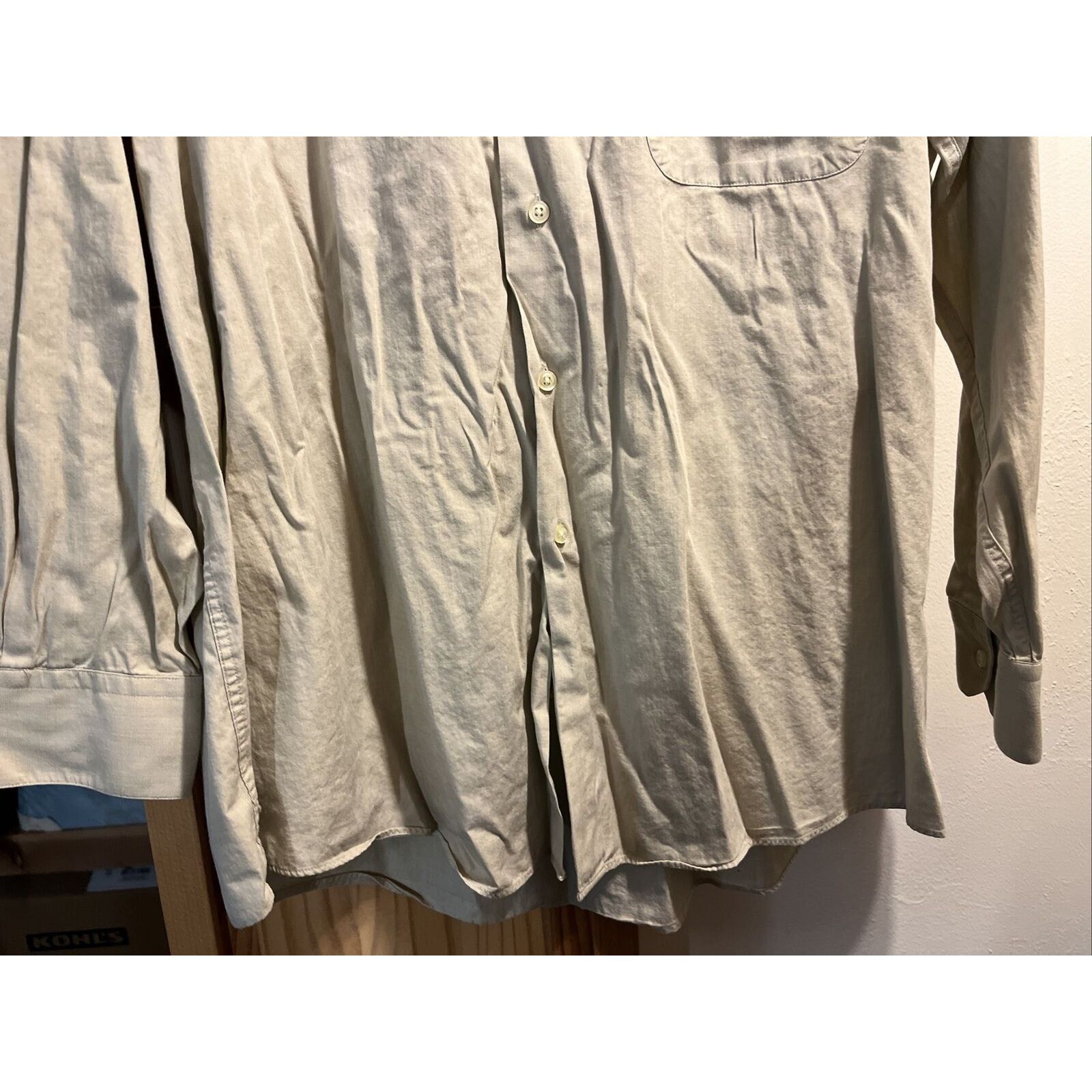 Pronto Uomo Pronto-Uomo Men’s 16.5 32/33 Beige LS Cotton Shirt EUC Size US XL / EU 56 / 4 - 8 Thumbnail