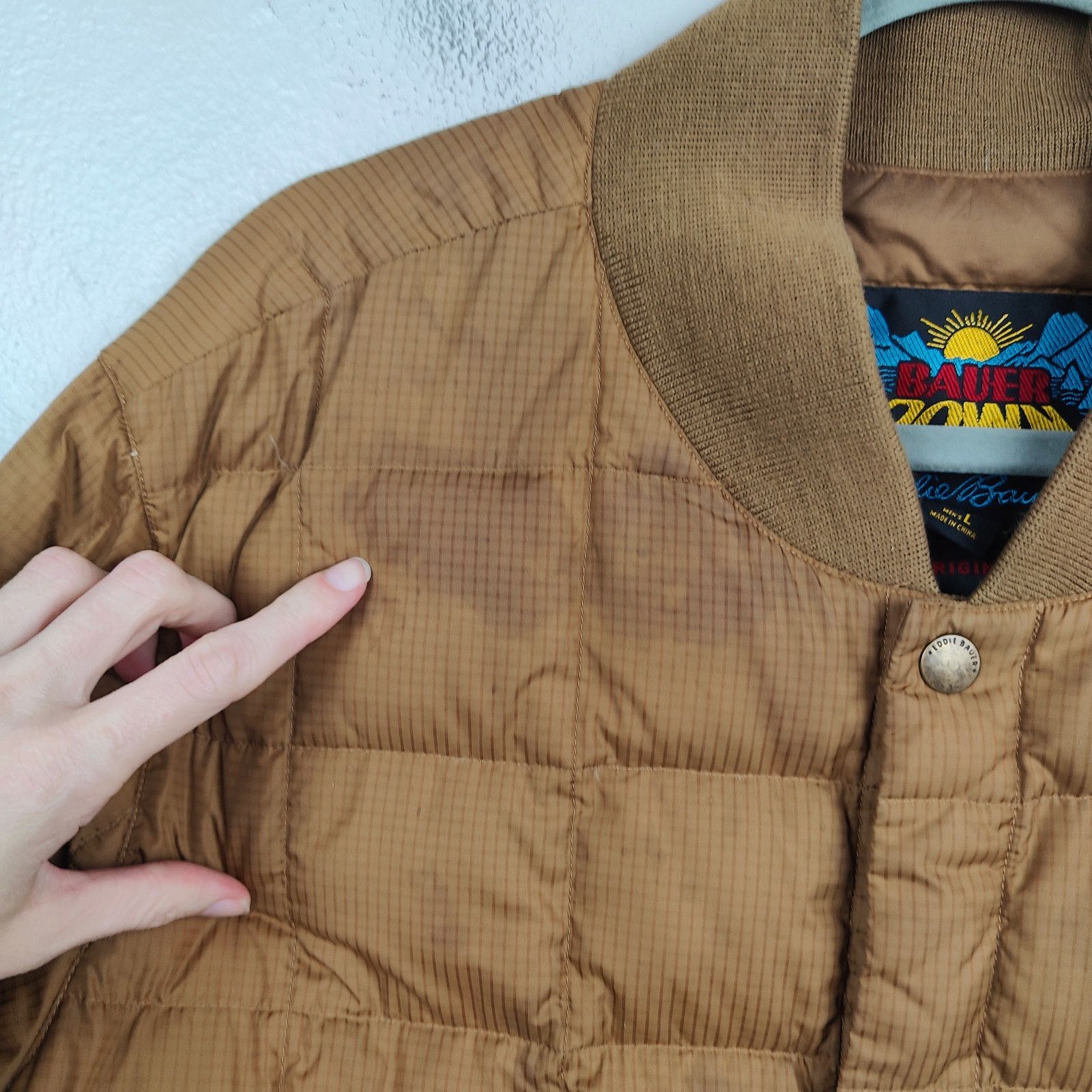 Eddie Bauer Eddie Bauer Original 1957 Down Super Sweater Mens Large Tan Size US L / EU 52-54 / 3 - 3 Thumbnail