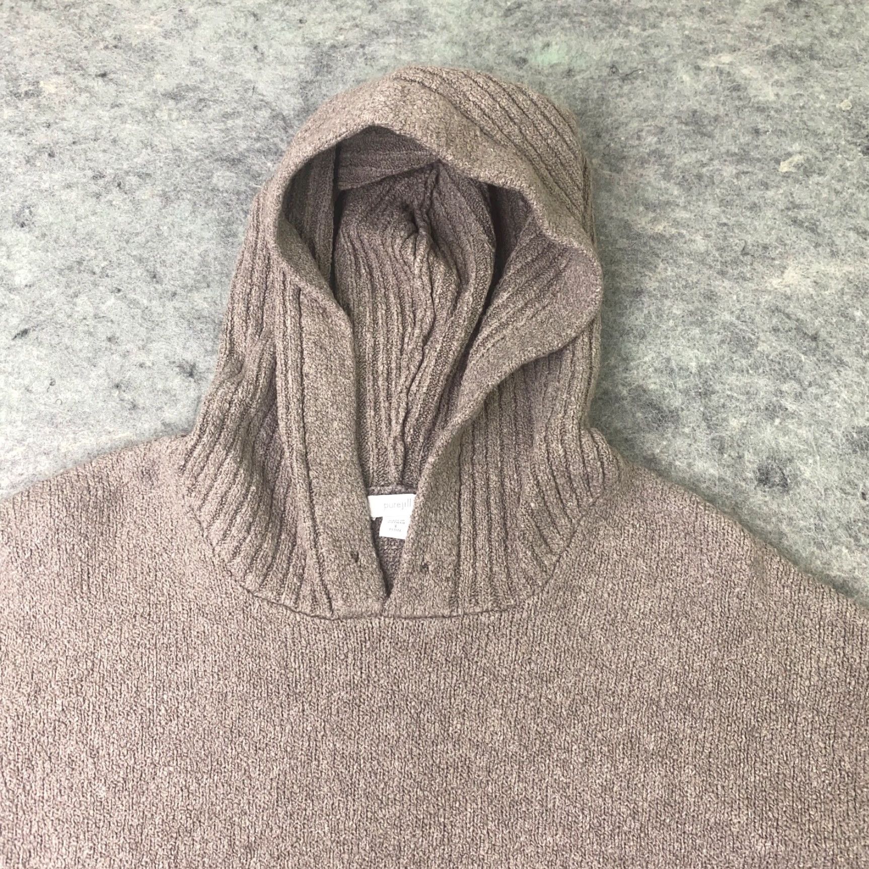 Vintage VINTAGE Pure Jill Womens Hoodie Small Petite Brown Pullover Hoodie PS Petite Brown Pullover Womens, Brown, Long Sleeve, Knit Hoodie, 90s/2000s Theme Size S / US 4 / IT 40 - 3 Thumbnail