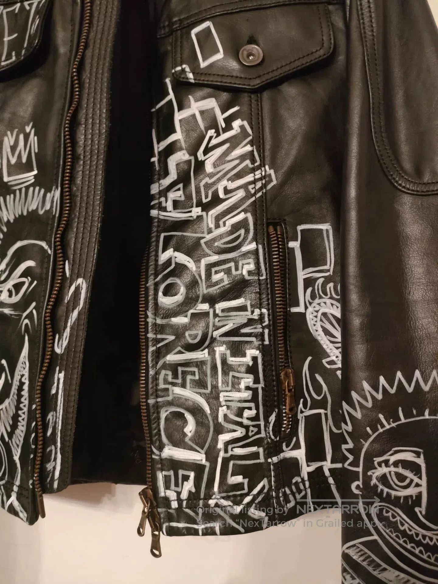 Patrizia Pepe hand-painted leather jacket by Patrizia Pepe. Size US M / EU 48-50 / 2 - 4 Thumbnail
