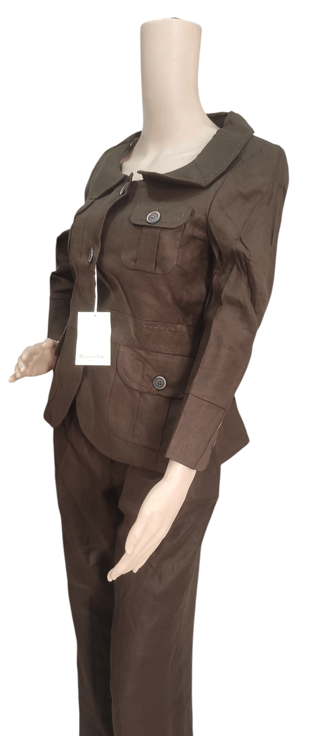 Massimo Dutti Massimo Dutti Brown Linen Classic Women Suit Made Spain Size M / US 6-8 / IT 42-44 - 1 Thumbnail