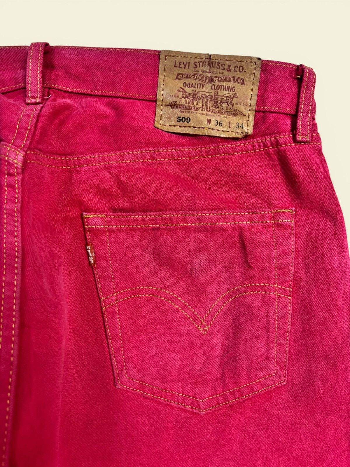 Levi's Rare Pink Levis Rindem Lot 509 #359 Loose Fit Jeans Size US 36 / EU 52 - 9 Thumbnail