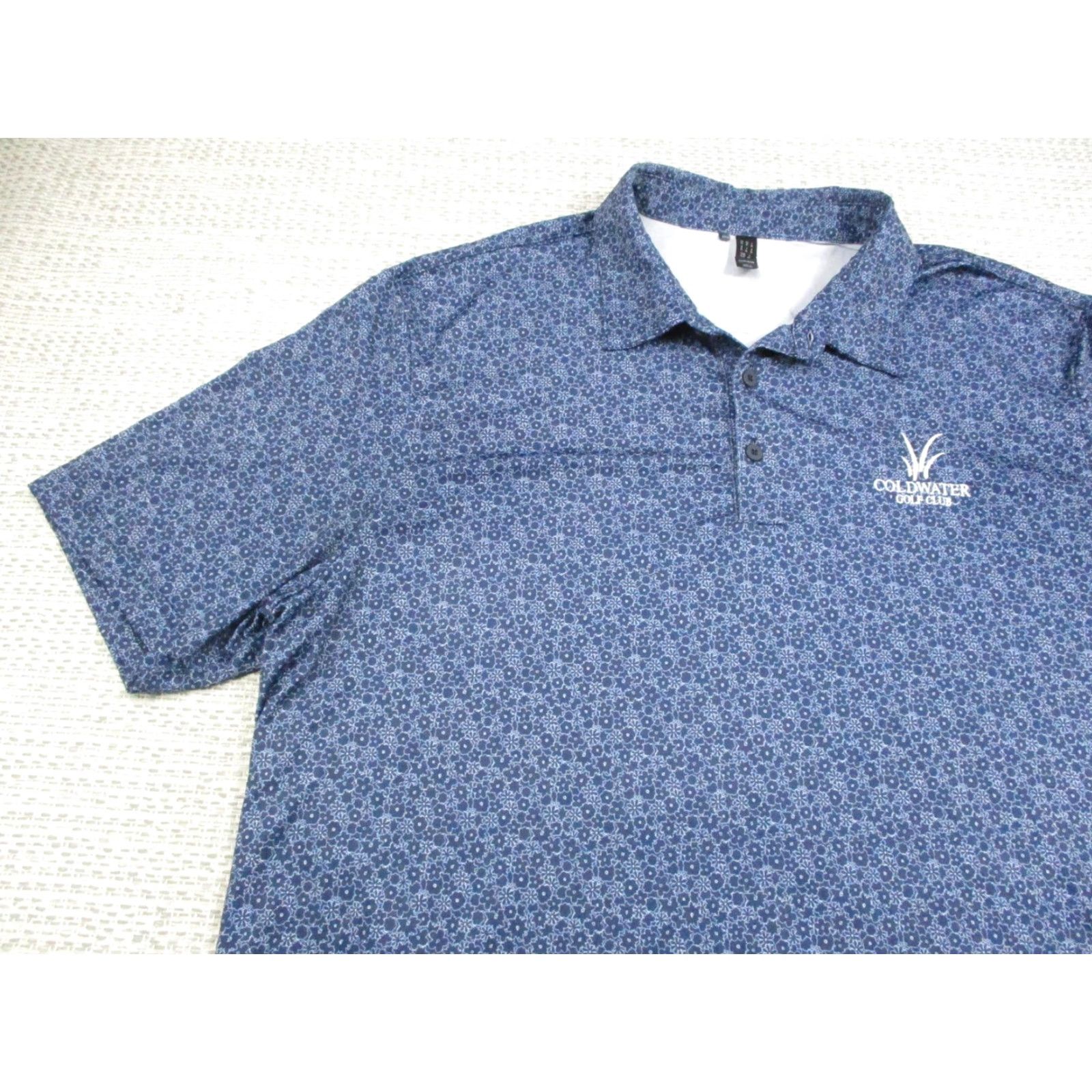 Adidas Adidas Golf Polo Shirt Mens XL Blue Floral Print Coldwater Performance Size US XL / EU 56 / 4 - 3 Thumbnail