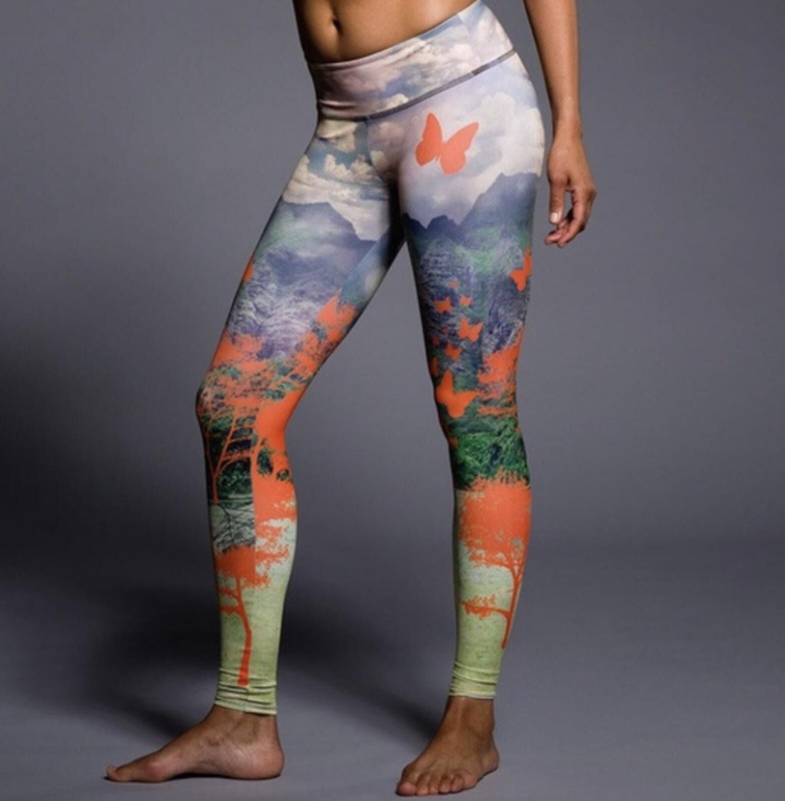 Other Onzie Butterfly Print Leggings Size S Vibrant Yoga Active Size 28" / US 6 / IT 42 - 4 Thumbnail