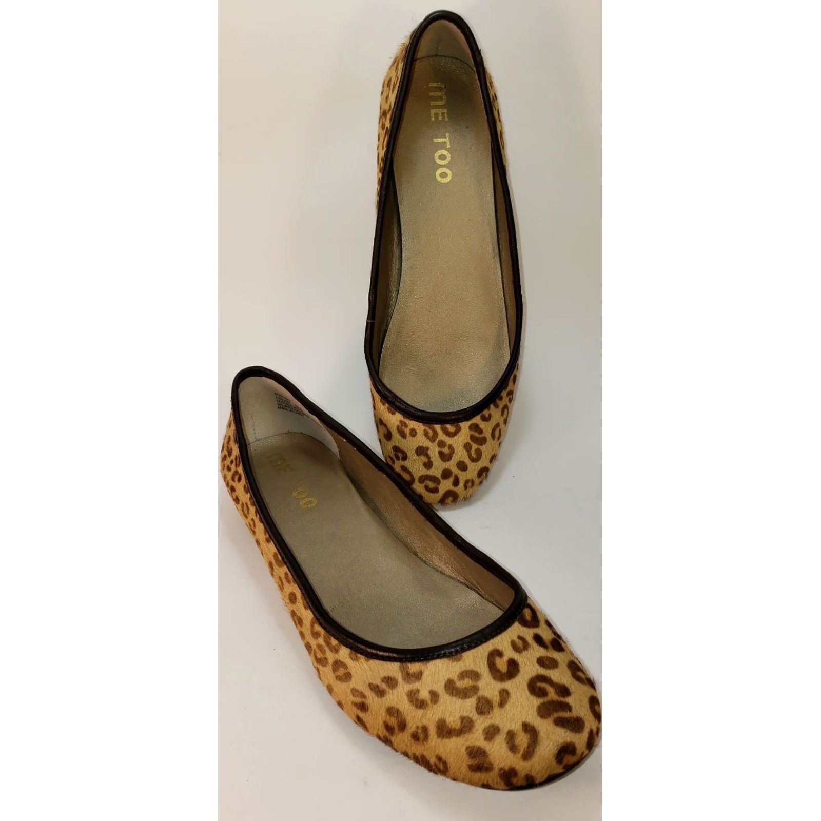 Vintage Me Too Linda Women's Flats Size 8M Leopard Pattern Hair On Leather Insole Leather Upper Ballet Flats Classics Size US 8 / IT 38 - 2 Thumbnail