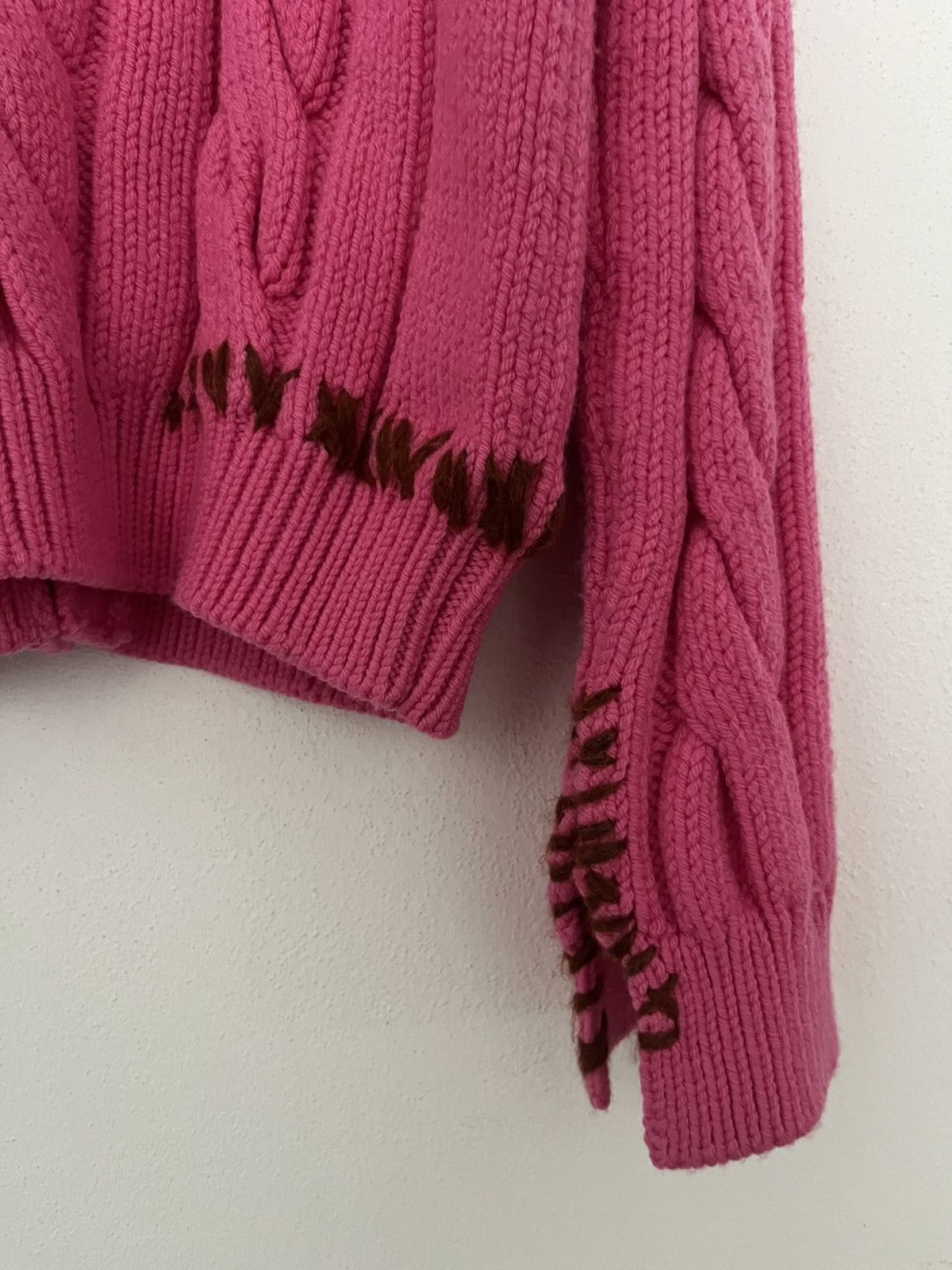 Marni Marni pink distressed stitching knit cardigan / sweater Size US M / EU 48-50 / 2 - 5 Thumbnail