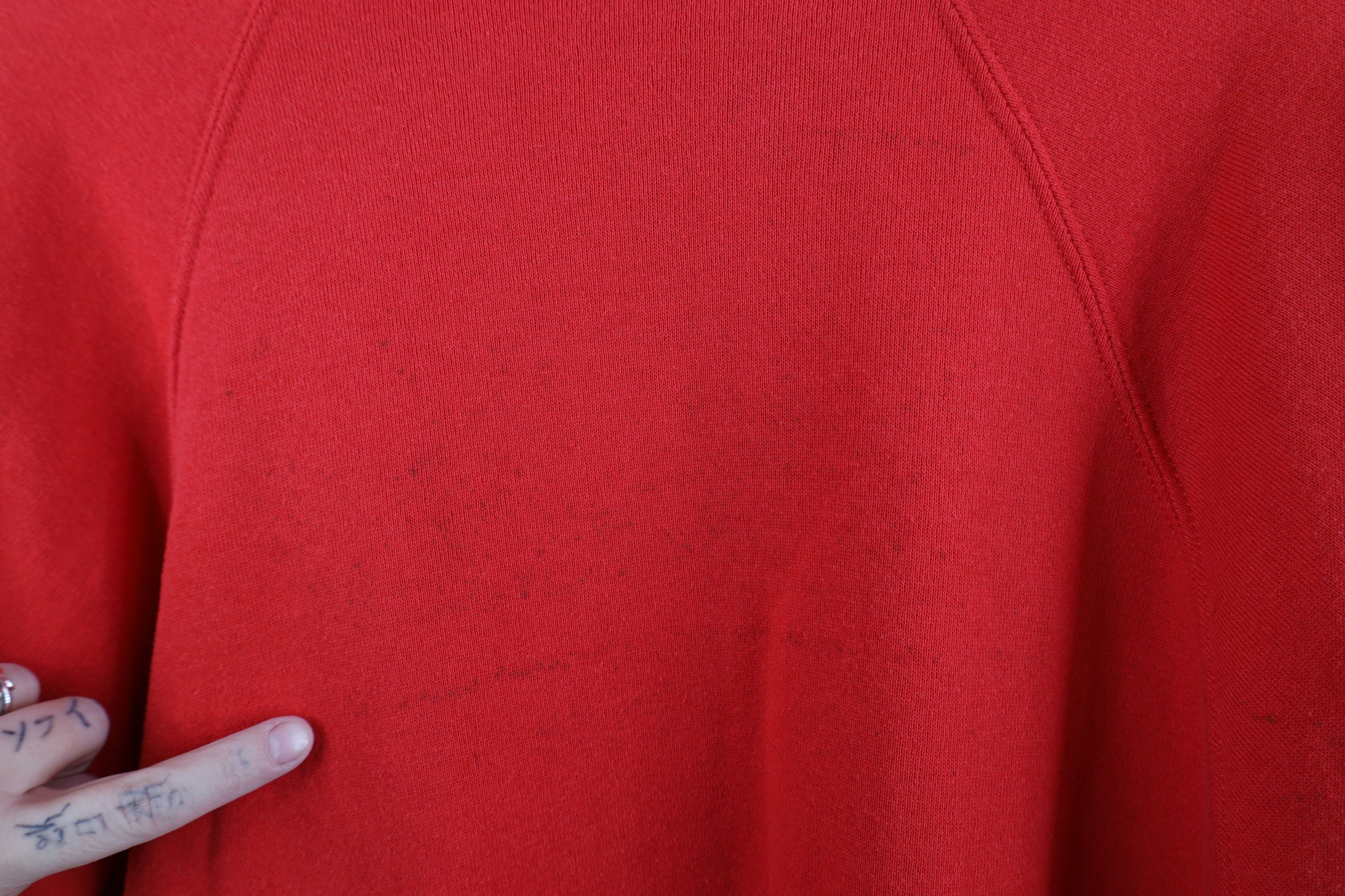 Vintage Vintage 90s Streetwear Blank Crewneck Sweatshirt Red USA Size US XXL / EU 58 / 5 - 11 Thumbnail