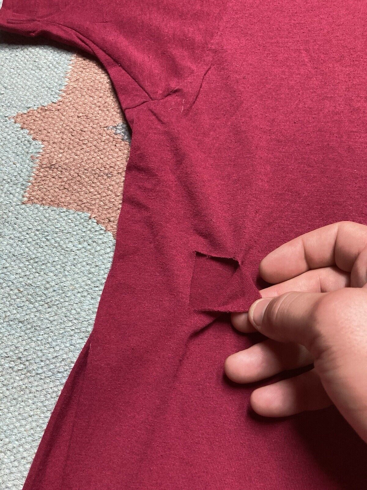 Fruit Of The Loom × Vintage VTG 80s pocket t shirt blank maroon fruit of the loom 3XL Size US XXL / EU 58 / 5 - 3 Thumbnail