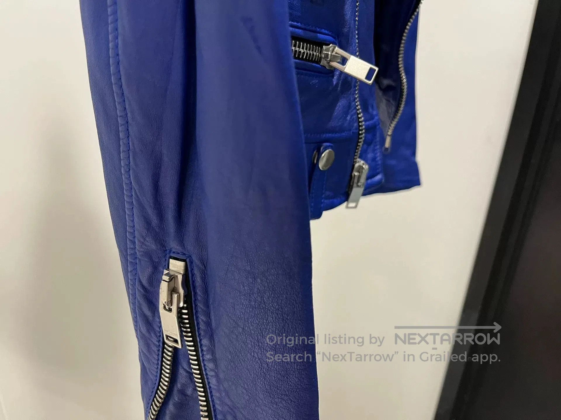Saint Laurent Paris Saint Laurent Blue Biker Leather Jacket. Size XXS / US 00 / IT 34 - 6 Thumbnail