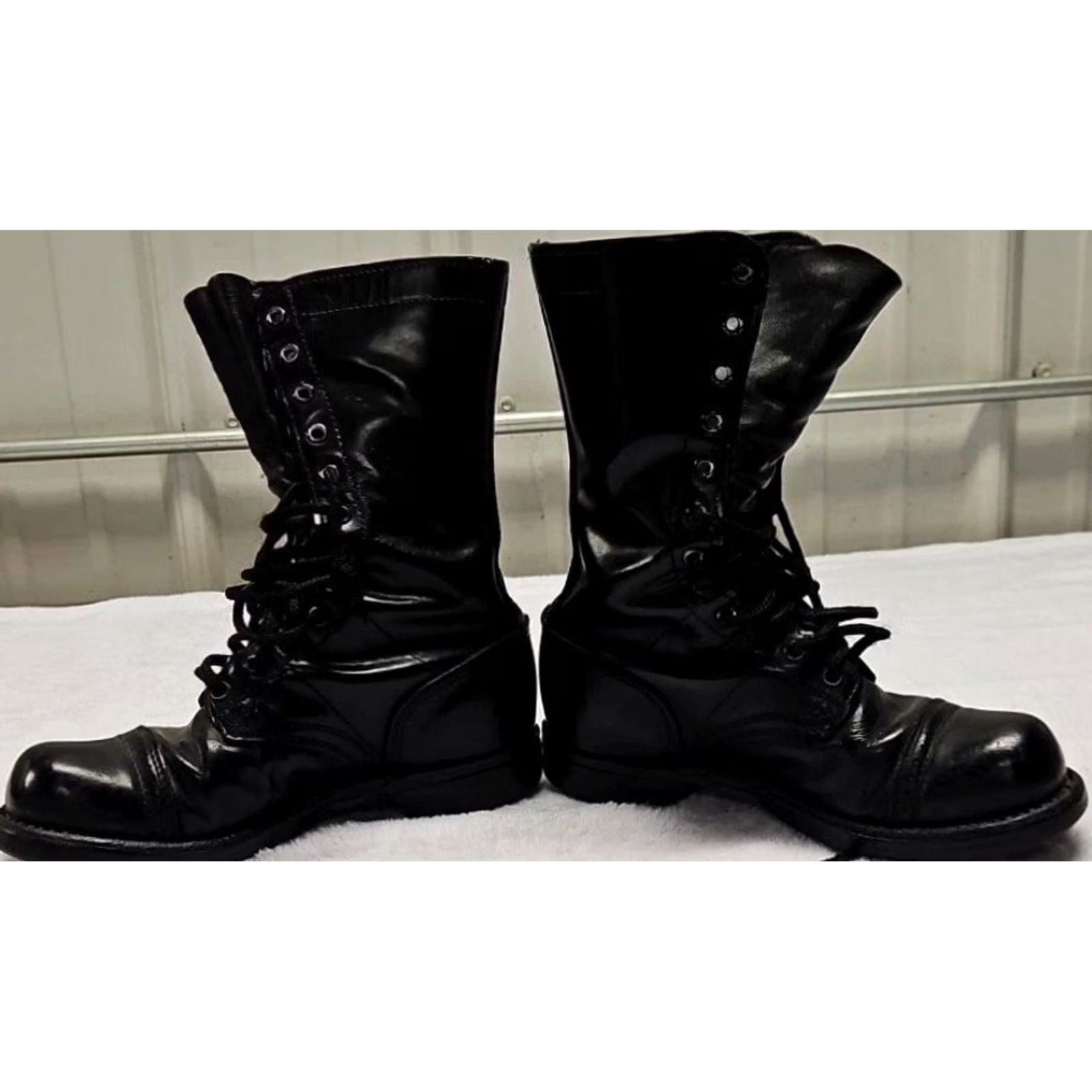 Vintage VINTAGE Corcoran Black Leather Military Combat Boots Men 6.5M Lace Up USA Made Size US 7 / EU 40 - 5 Thumbnail