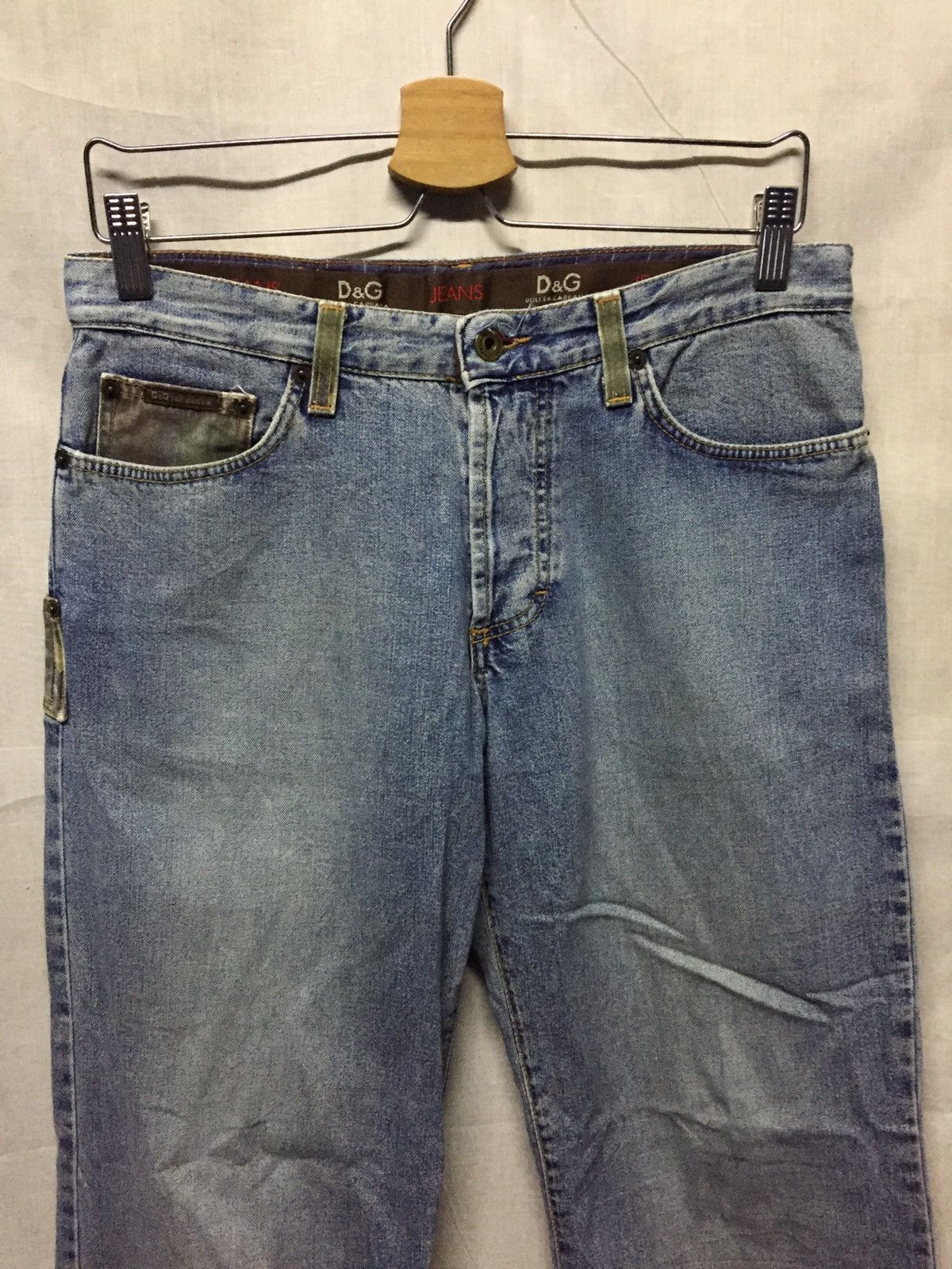 Dolce & Gabbana × Vintage Vintage D&G Baggy Stone Washed Cropped Denim Size US 31 - 3 Thumbnail