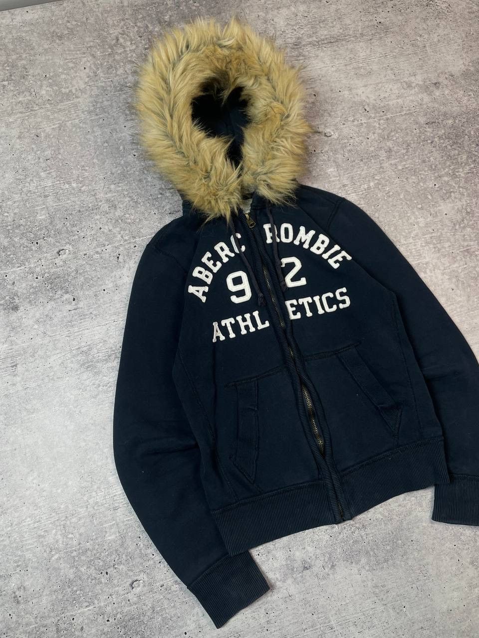 Abercrombie & Fitch Vintage 00s Abercrombie Fitch Faux Fur Zip Up Hoodie Y2K Size US M / EU 48-50 / 2 - 2 Thumbnail