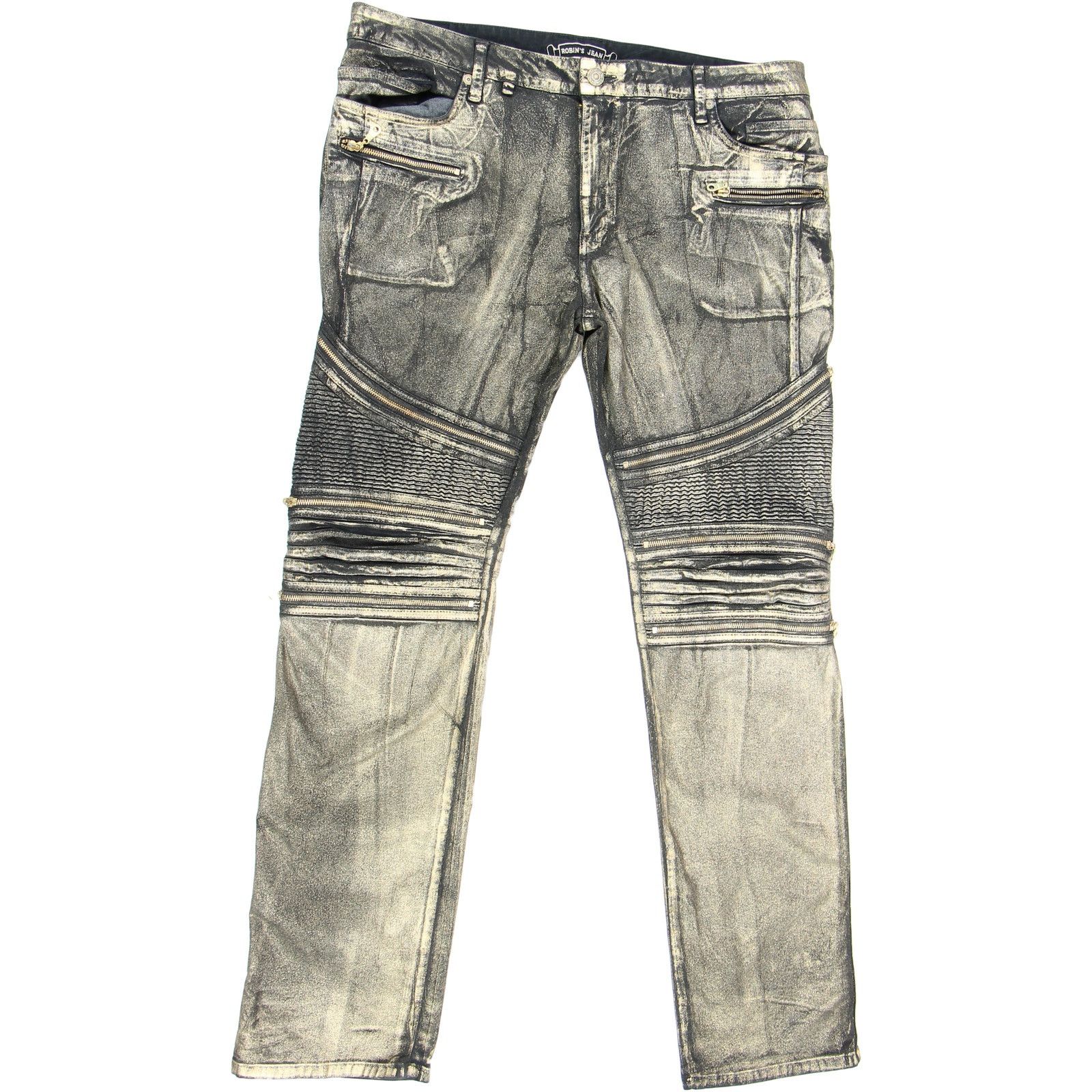Robins Jeans Robin's Jeans The Show Gold Metallic Biker Motorcycle Pants Size US 41 - 1 Thumbnail