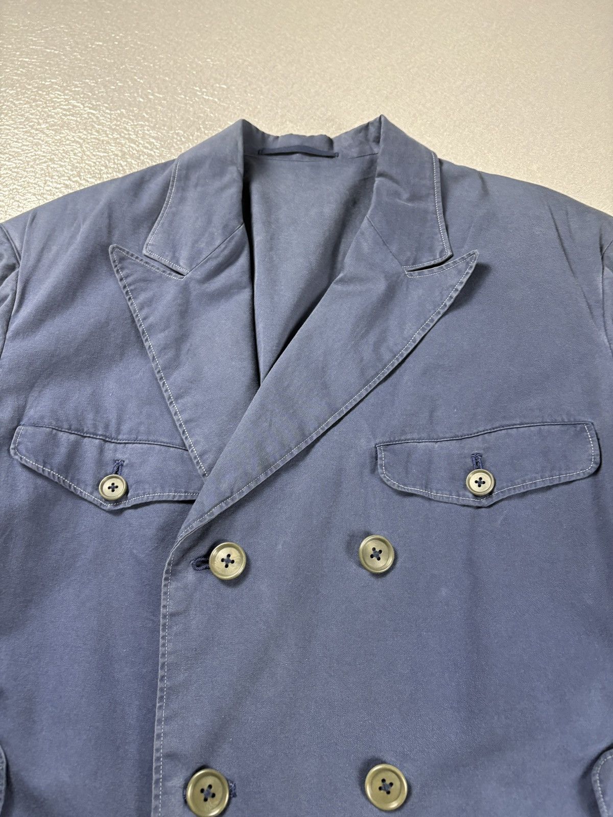 Yohji Yamamoto Yohji Yamamoto Asymetric Tailored Jacket Navy Size 48R - 6 Thumbnail