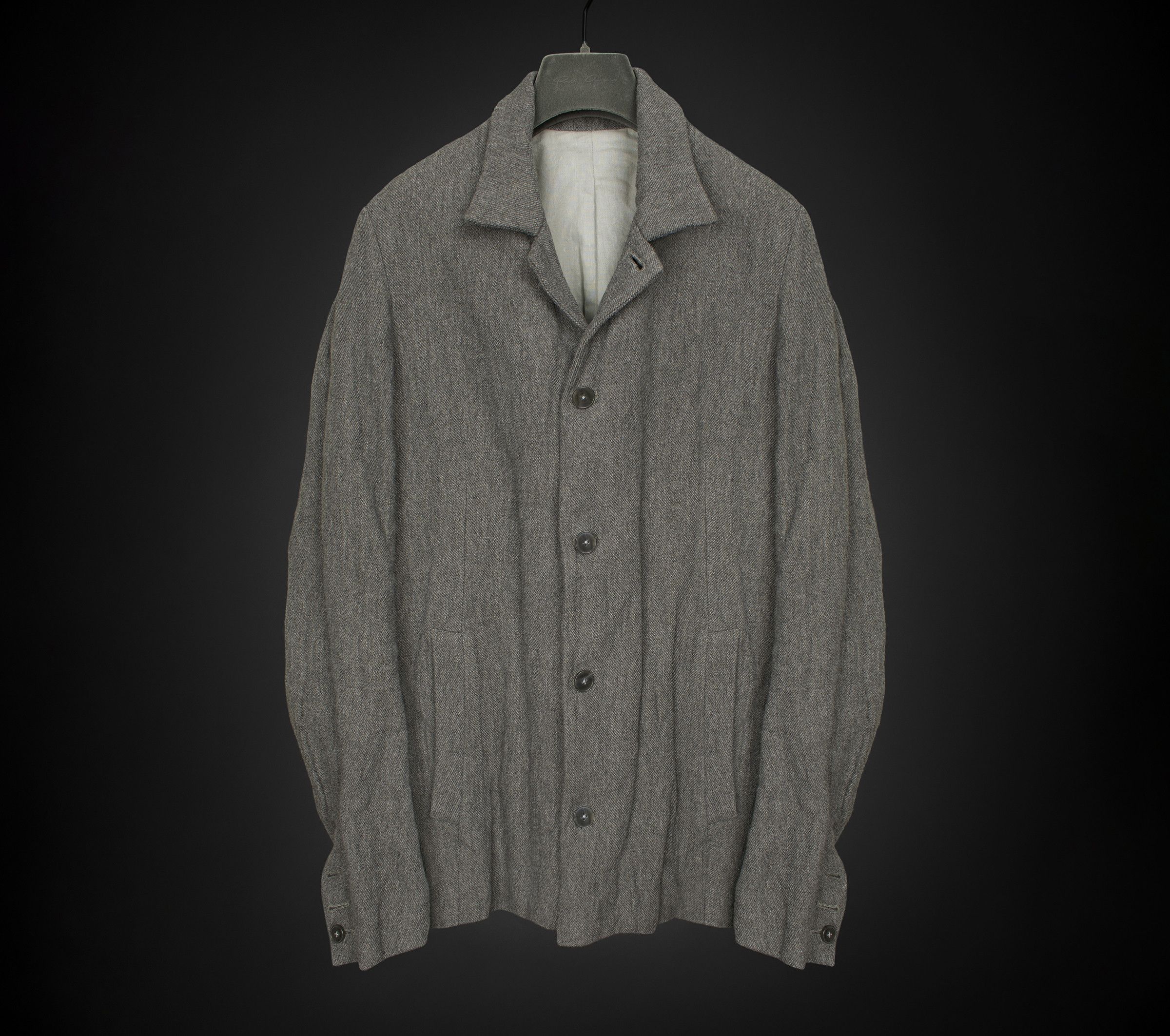 image of Poeme Bohemien New. Crumpled Blend Wool Blazer, Iconic in Grey, Men's (Size Medium)