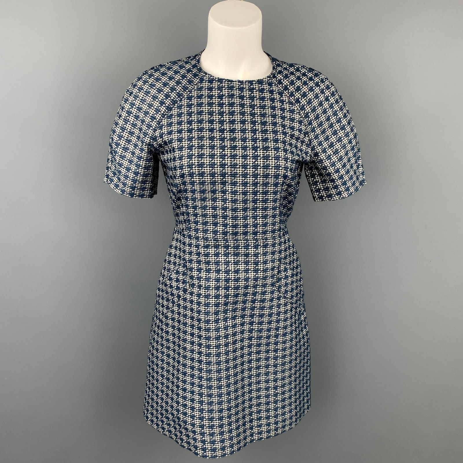 Maison Kitsune Size 4 Blue Gingham Polyester Blend Sleeveless Dress Size S / US 4 / IT 40 - 1 Thumbnail